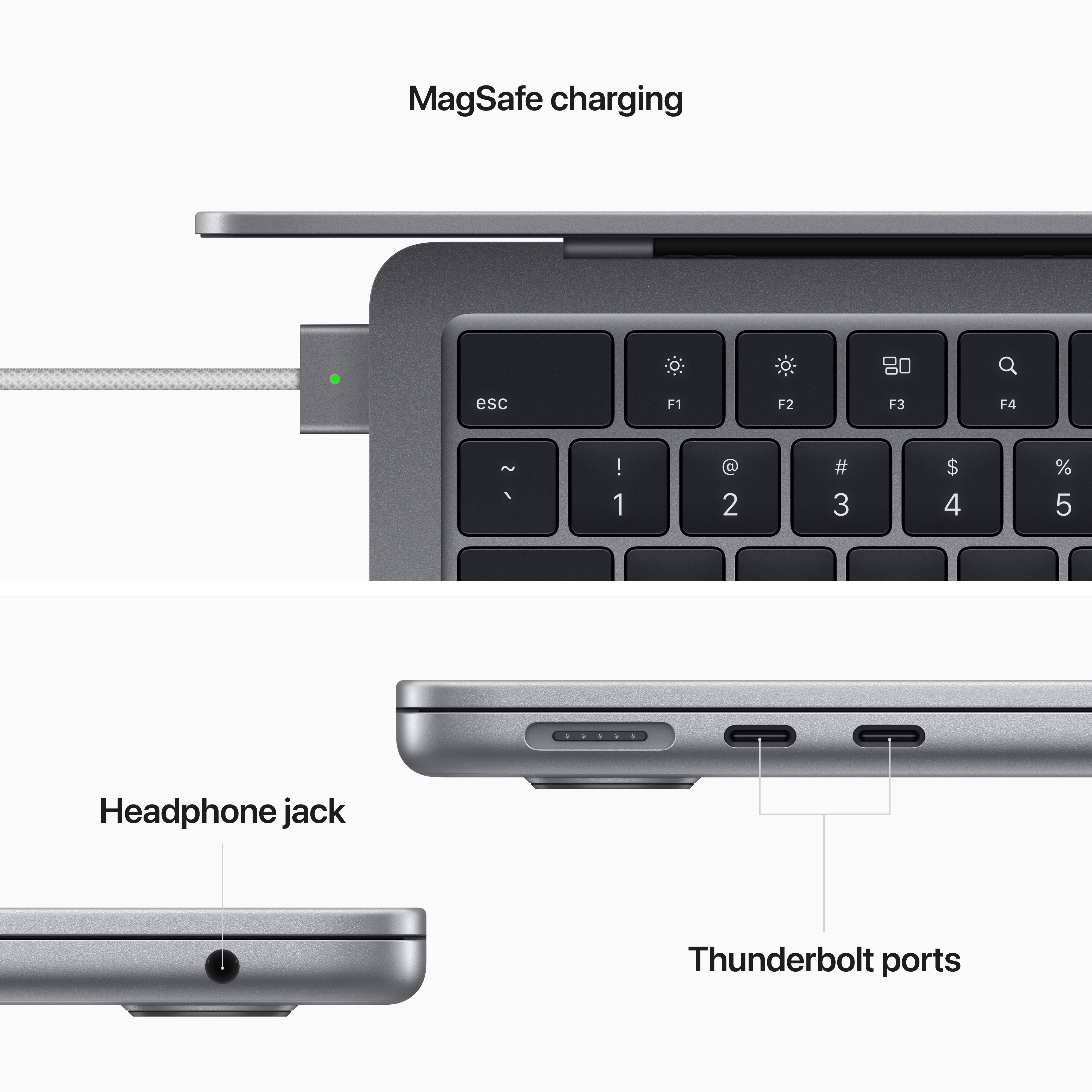 13-inch MacBook Air: Apple M2 chip with 8‑core CPU and 8‑core GPU, 256GB SSD - Space Grey - Image 7