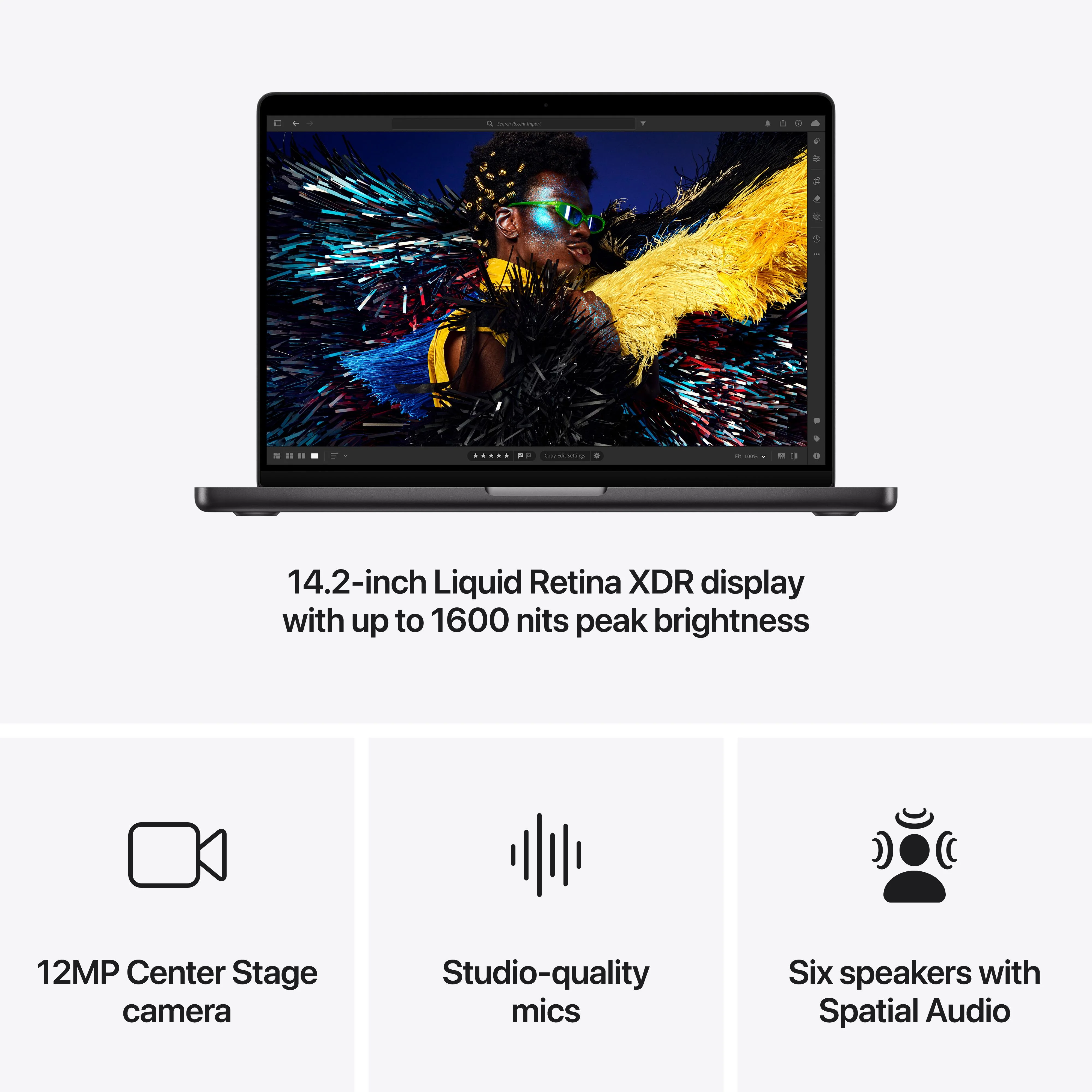 14-inch MacBook Pro: Apple M4 Pro chip with 14‑core CPU and 20‑core GPU, 1TB SSD - Space Black - Image 6