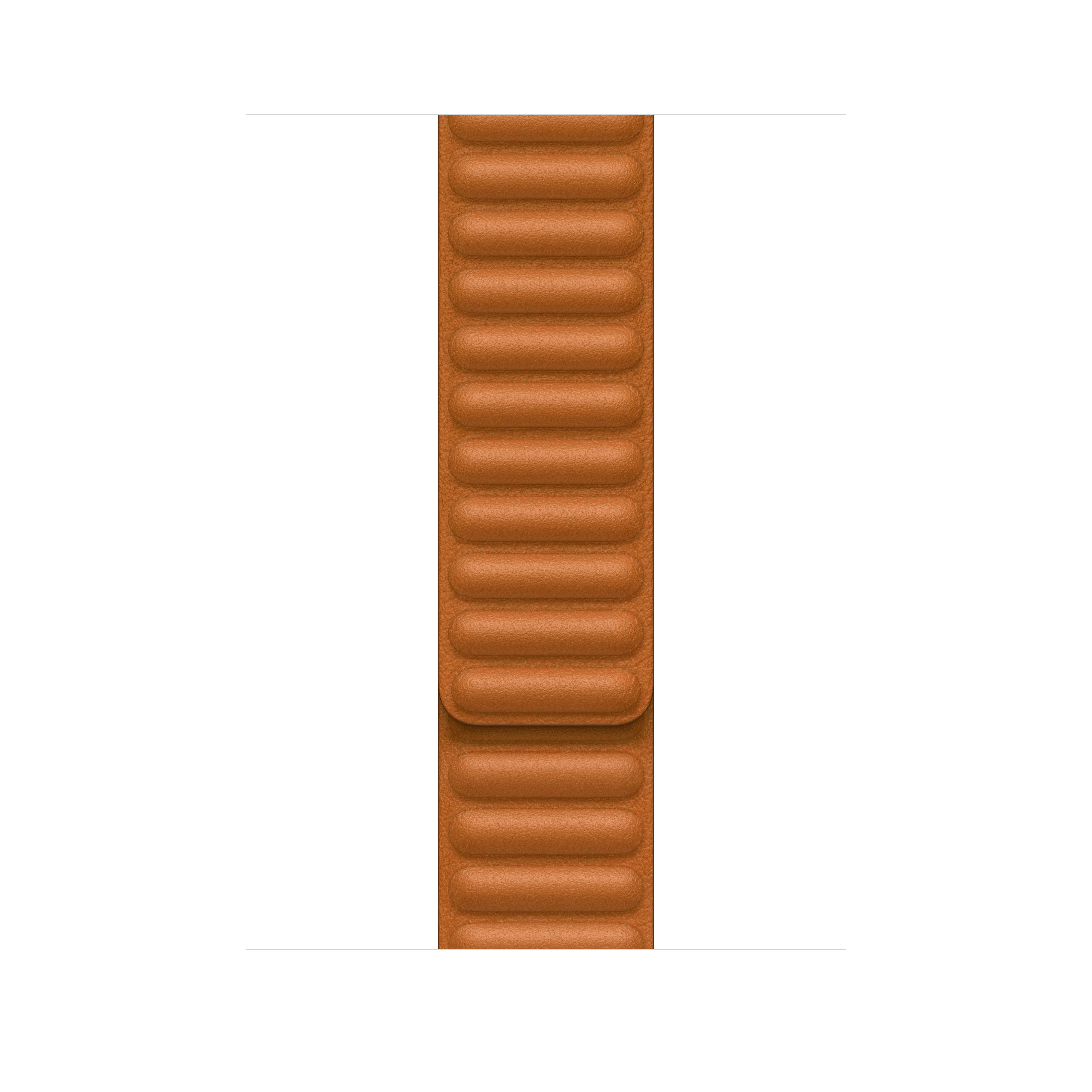 45mm Golden Brown Leather Link - S/M