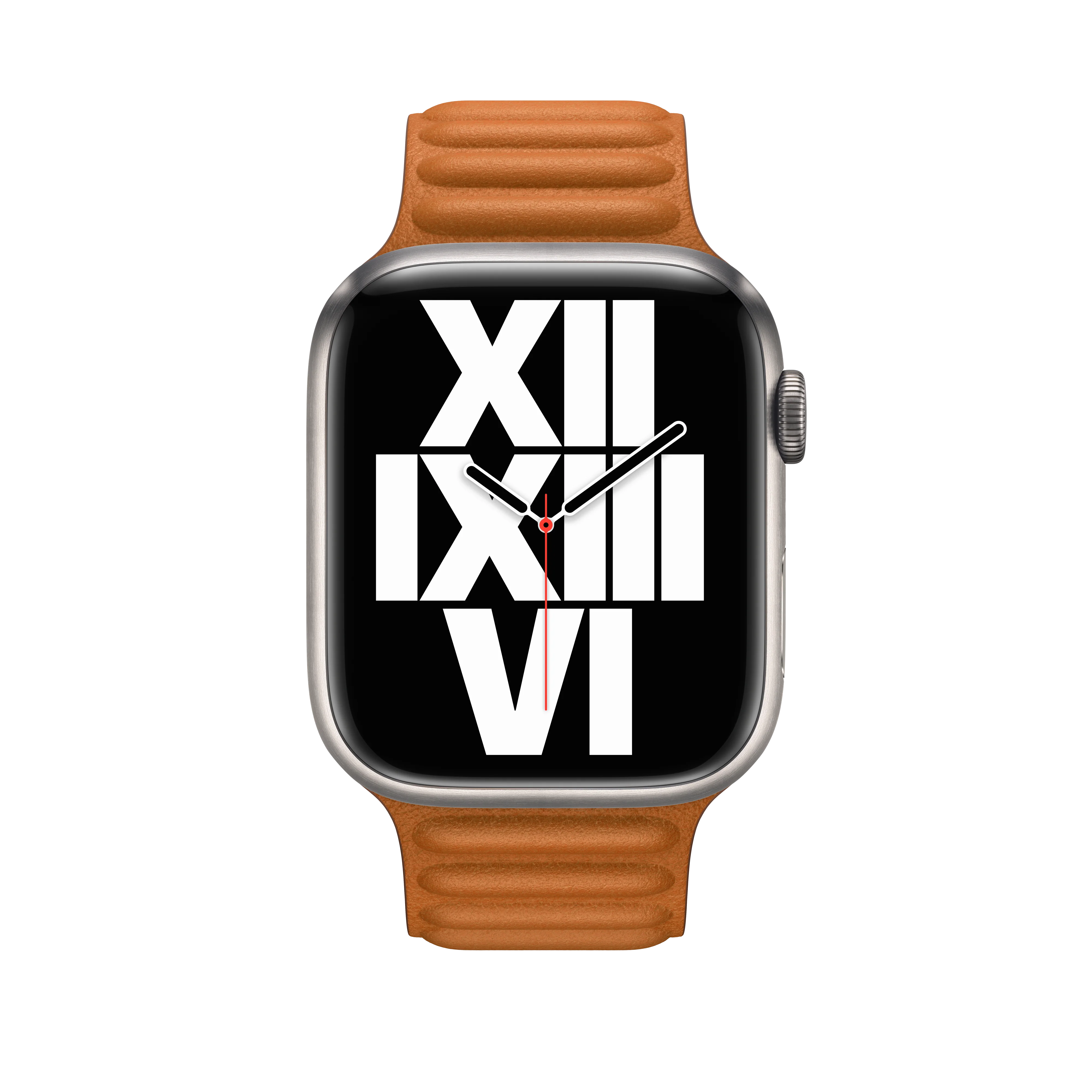 45mm Golden Brown Leather Link - S/M - Image 3