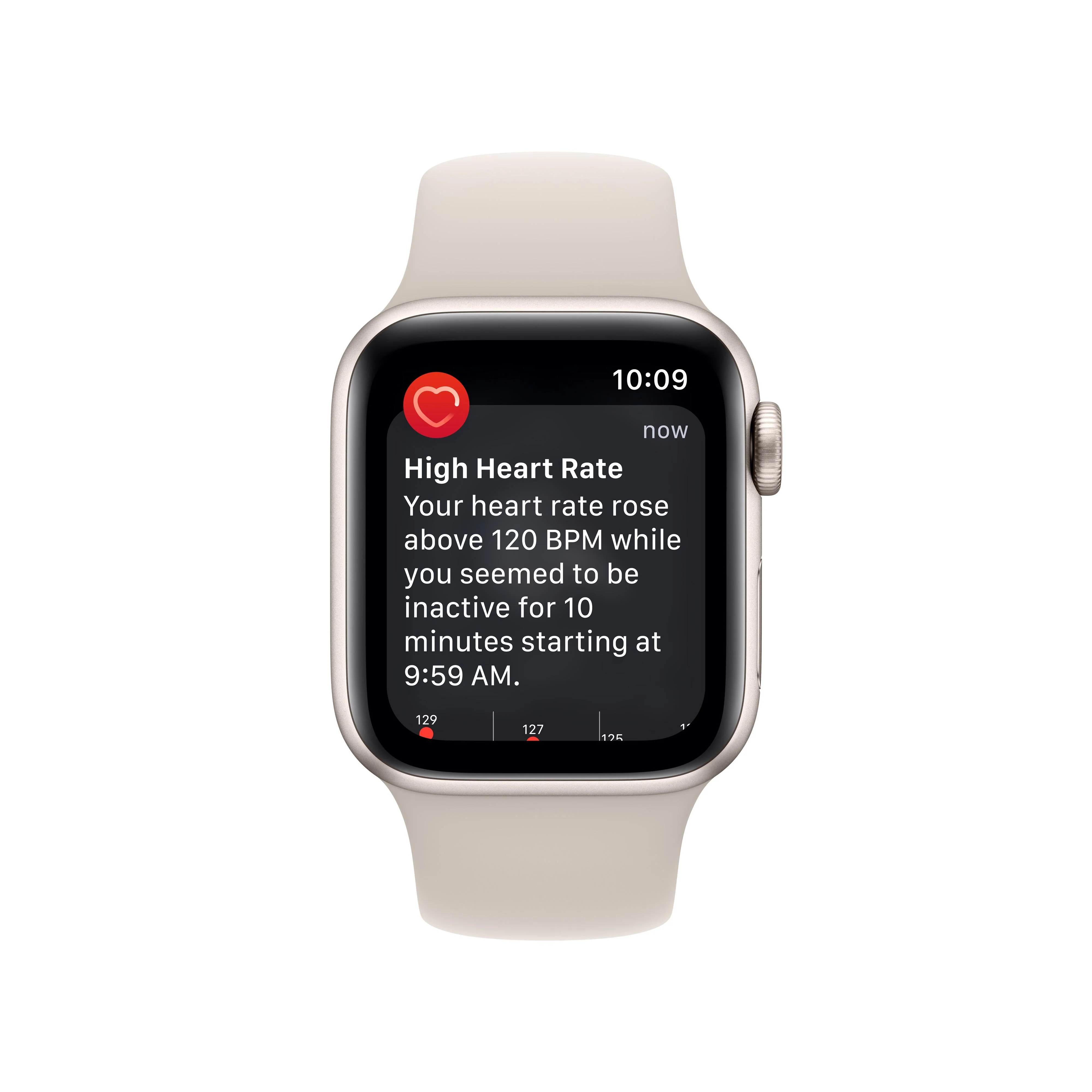 Apple Watch SE GPS 40mm Starlight Aluminium Case with Starlight Sport Band - Regular - Image 6