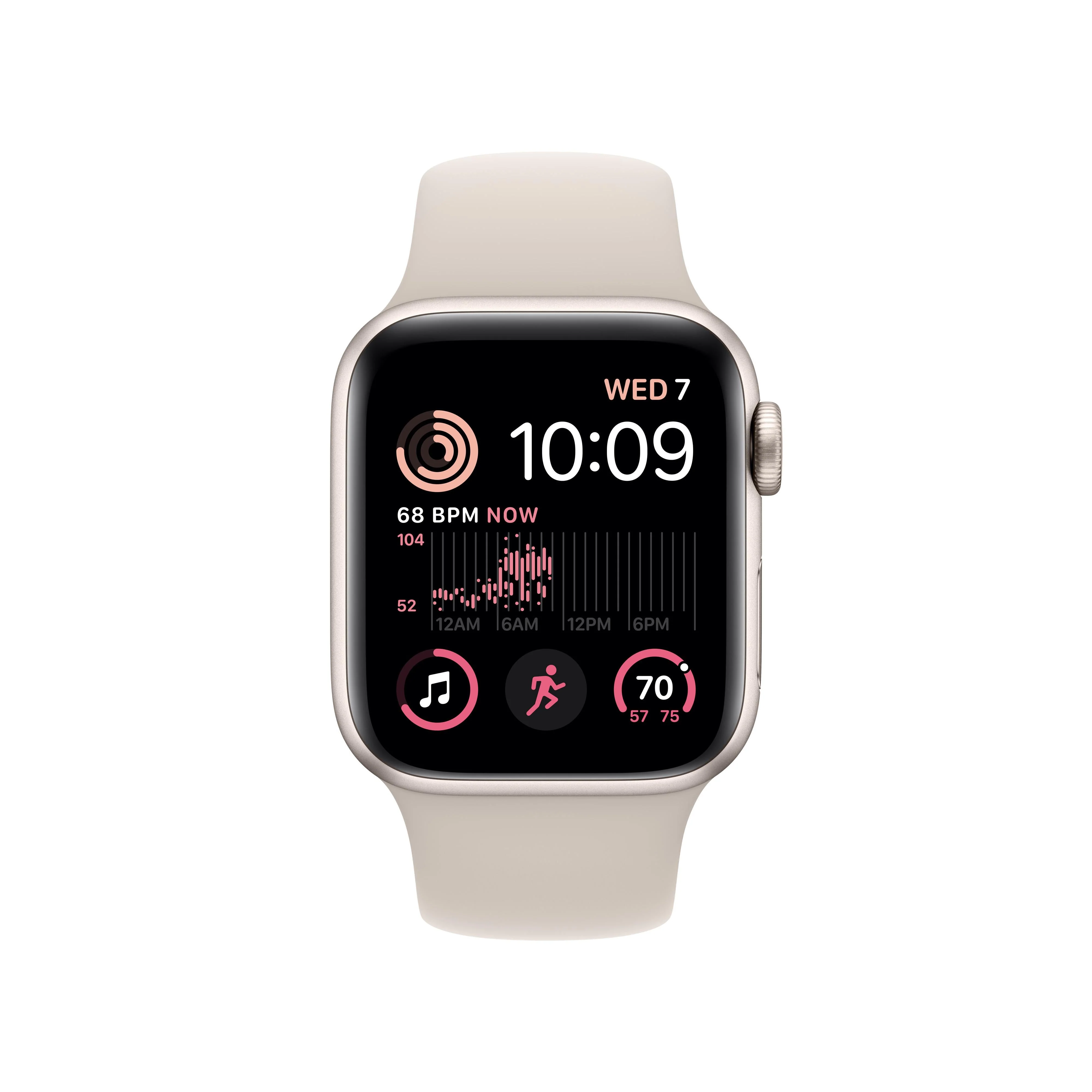 Apple Watch SE GPS + Cellular 40mm Starlight Aluminium Case with Starlight Sport Band - Regular - Image 2
