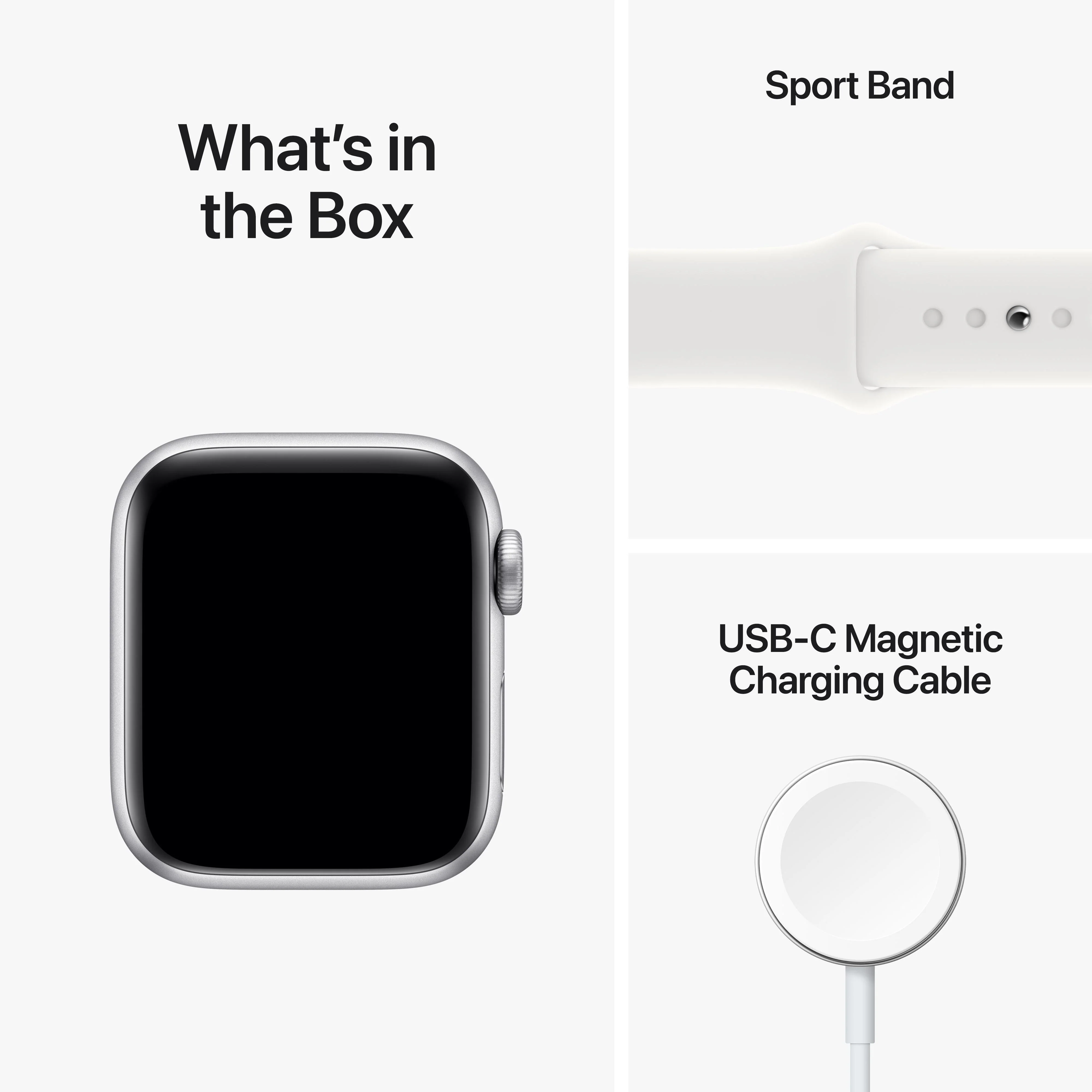 Apple Watch SE GPS + Cellular 40mm Silver Aluminium Case with White Sport Band - Regular - Image 9