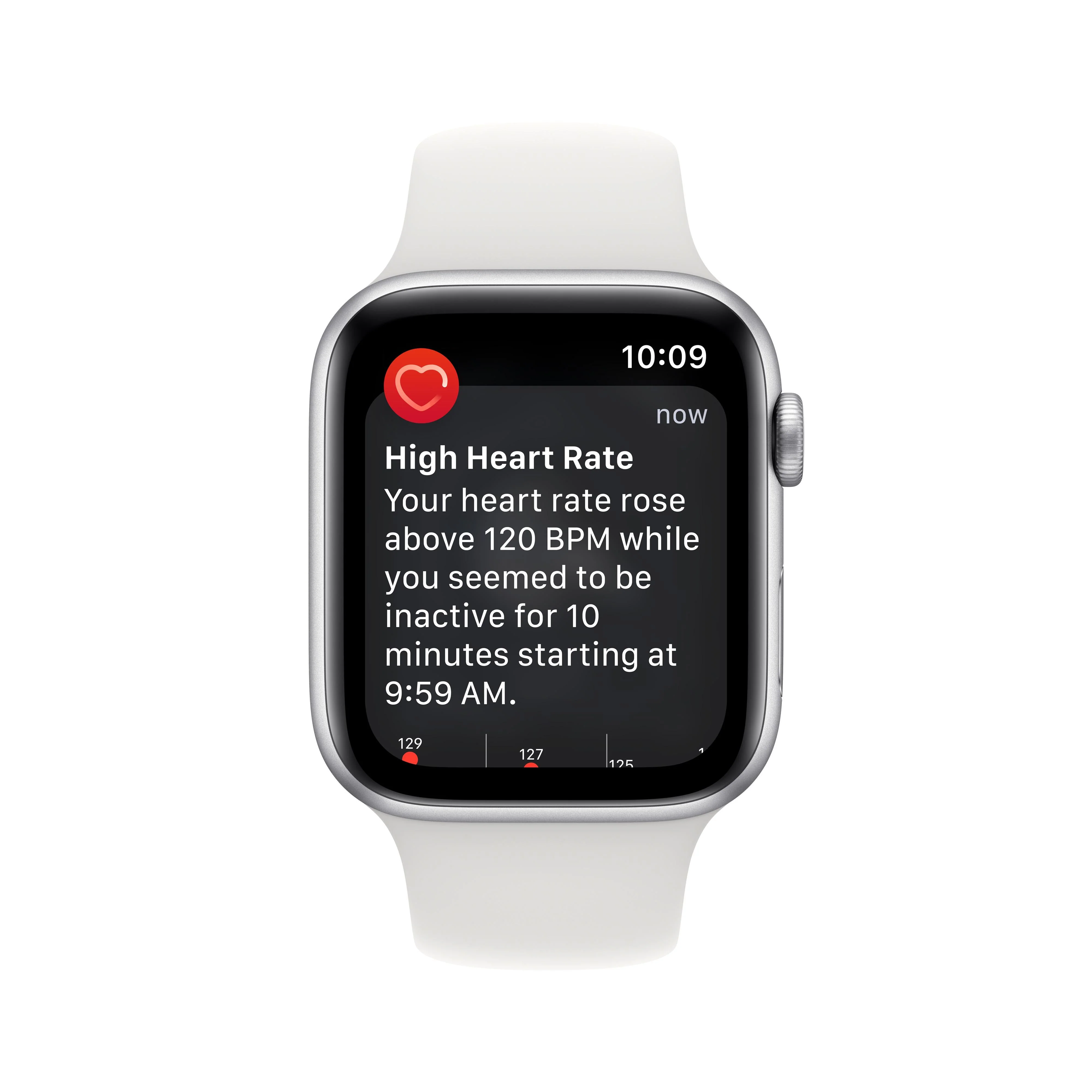 Apple Watch SE GPS + Cellular 44mm Silver Aluminium Case with White Sport Band - Regular - Image 6