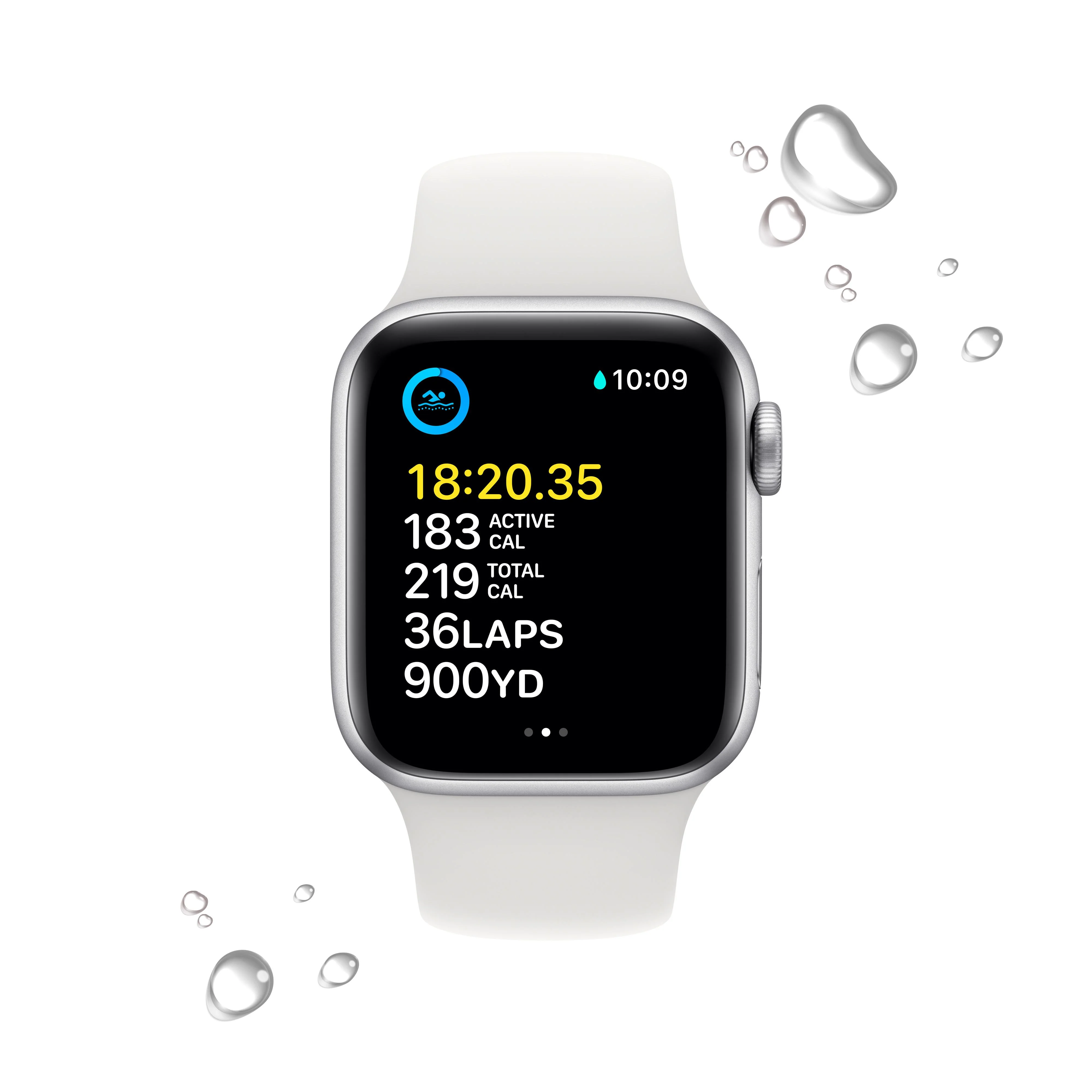 Apple Watch SE GPS 40mm Silver Aluminium Case with White Sport Band - Regular - Image 4