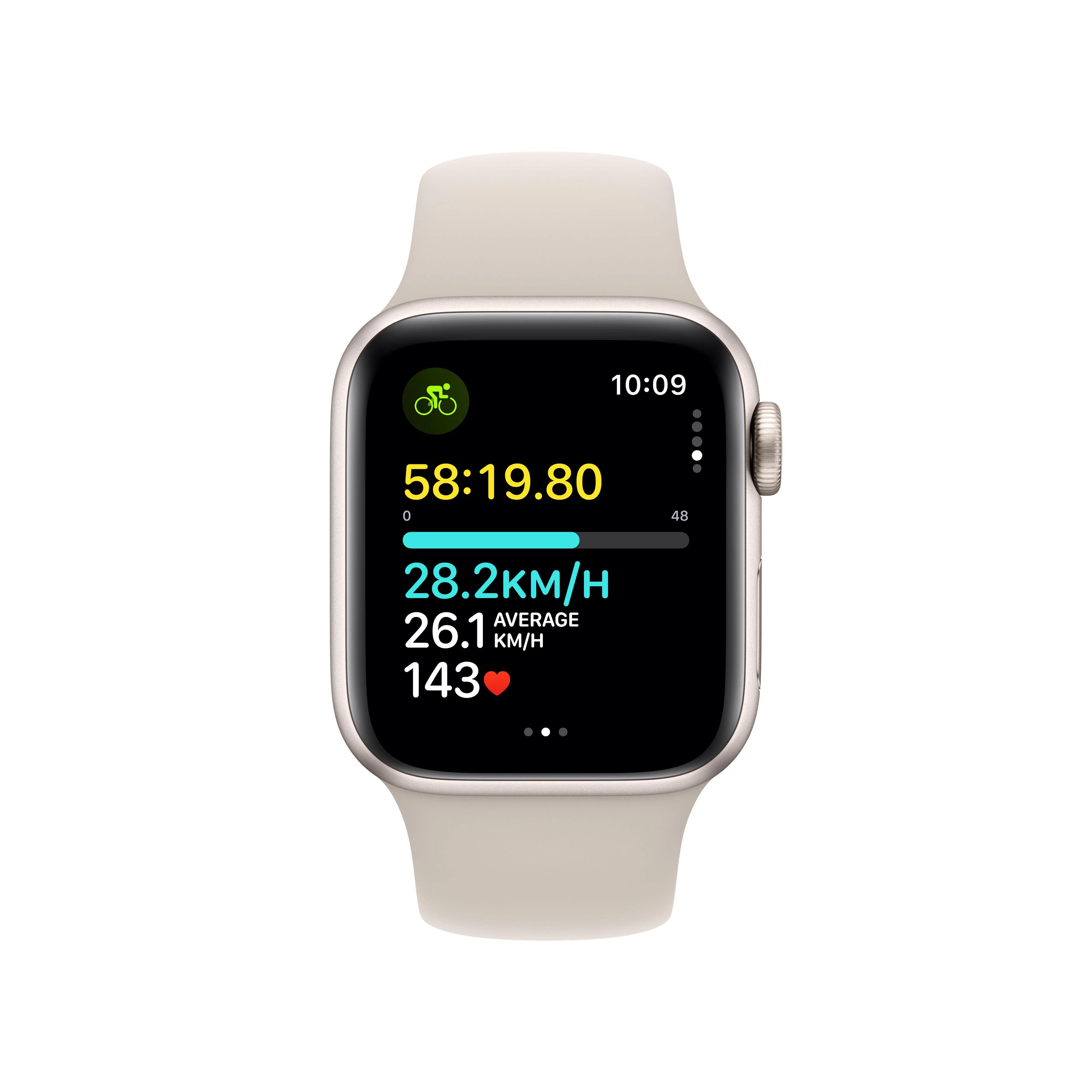 Apple Watch SE GPS 40mm Starlight Aluminium Case with Starlight Sport Band - S/M - Image 6