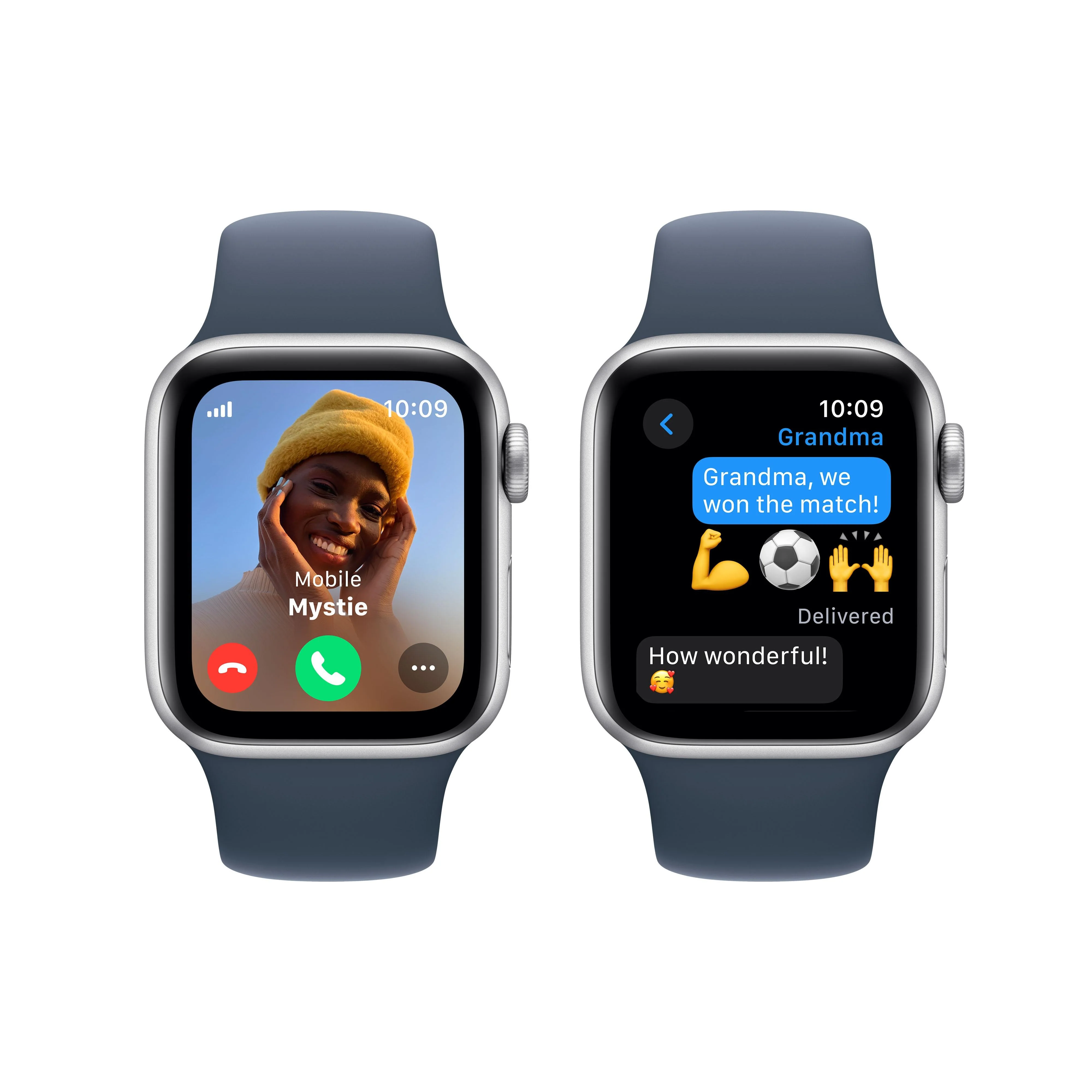 Apple Watch SE GPS + Cellular 40mm Silver Aluminium Case with Storm Blue Sport Band - M/L - Image 4
