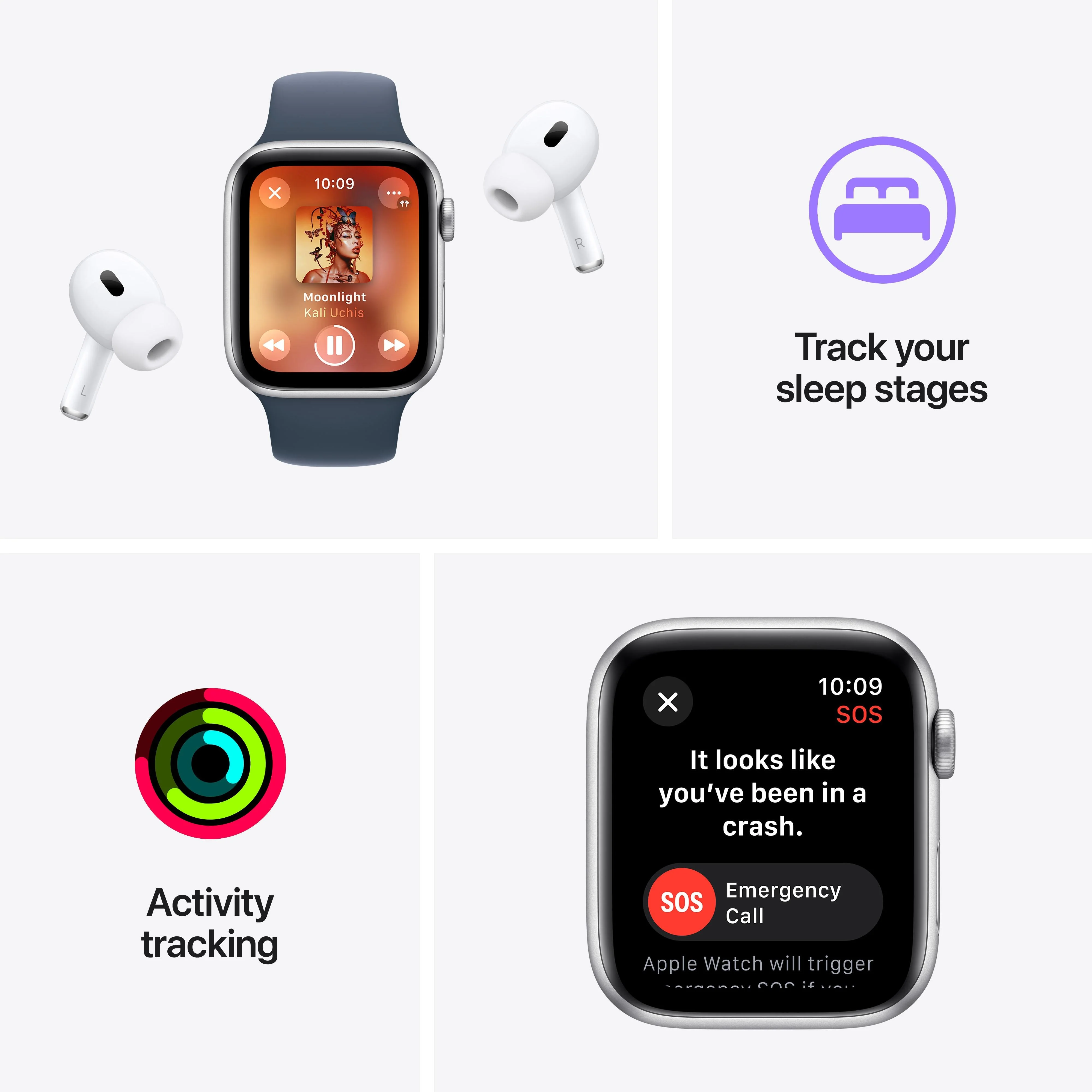 Apple Watch SE GPS + Cellular 44mm Midnight Aluminium Case with Midnight Sport Band - M/L - Image 7