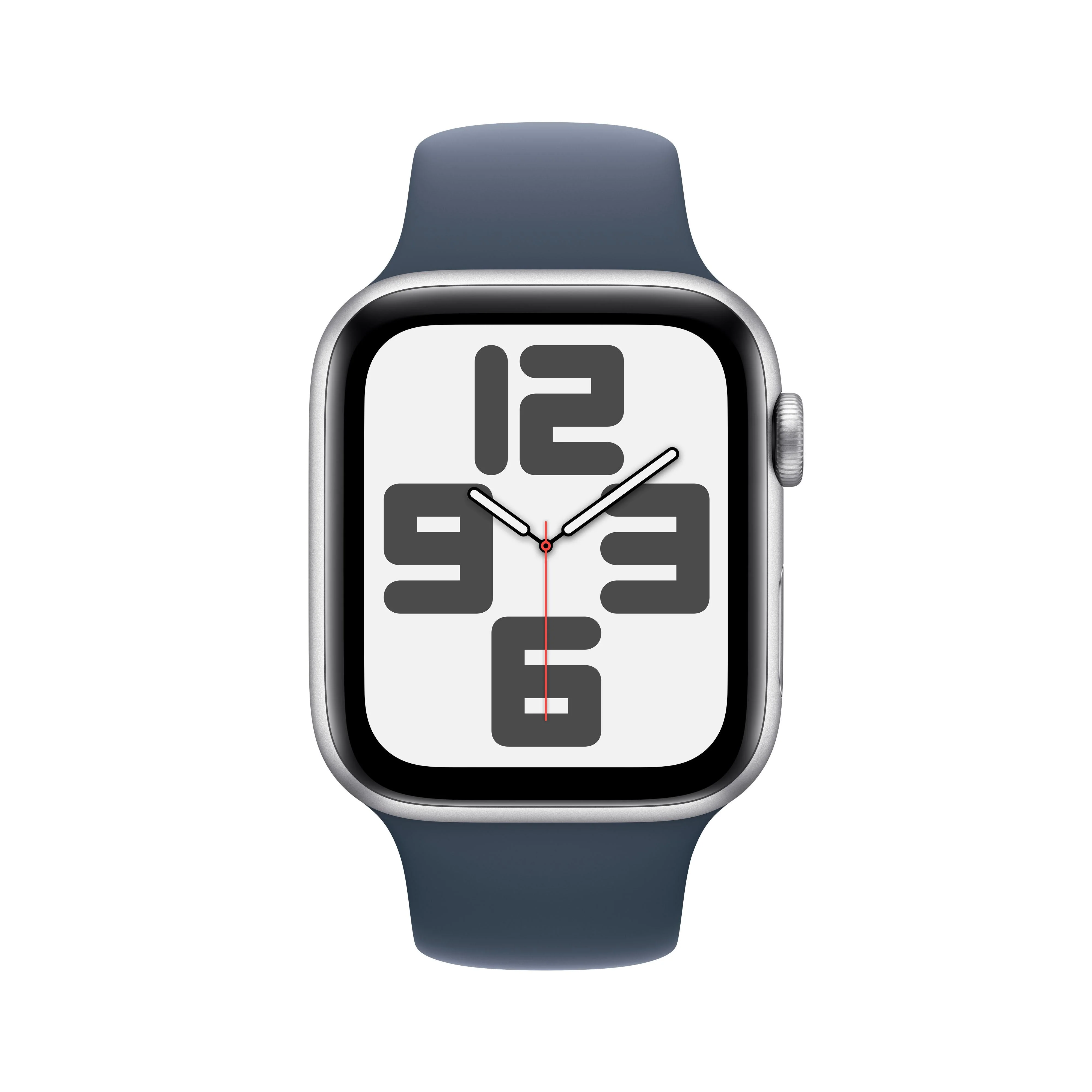 Apple Watch SE GPS + Cellular 44mm Silver Aluminium Case with Storm Blue Sport Band - M/L - Image 2