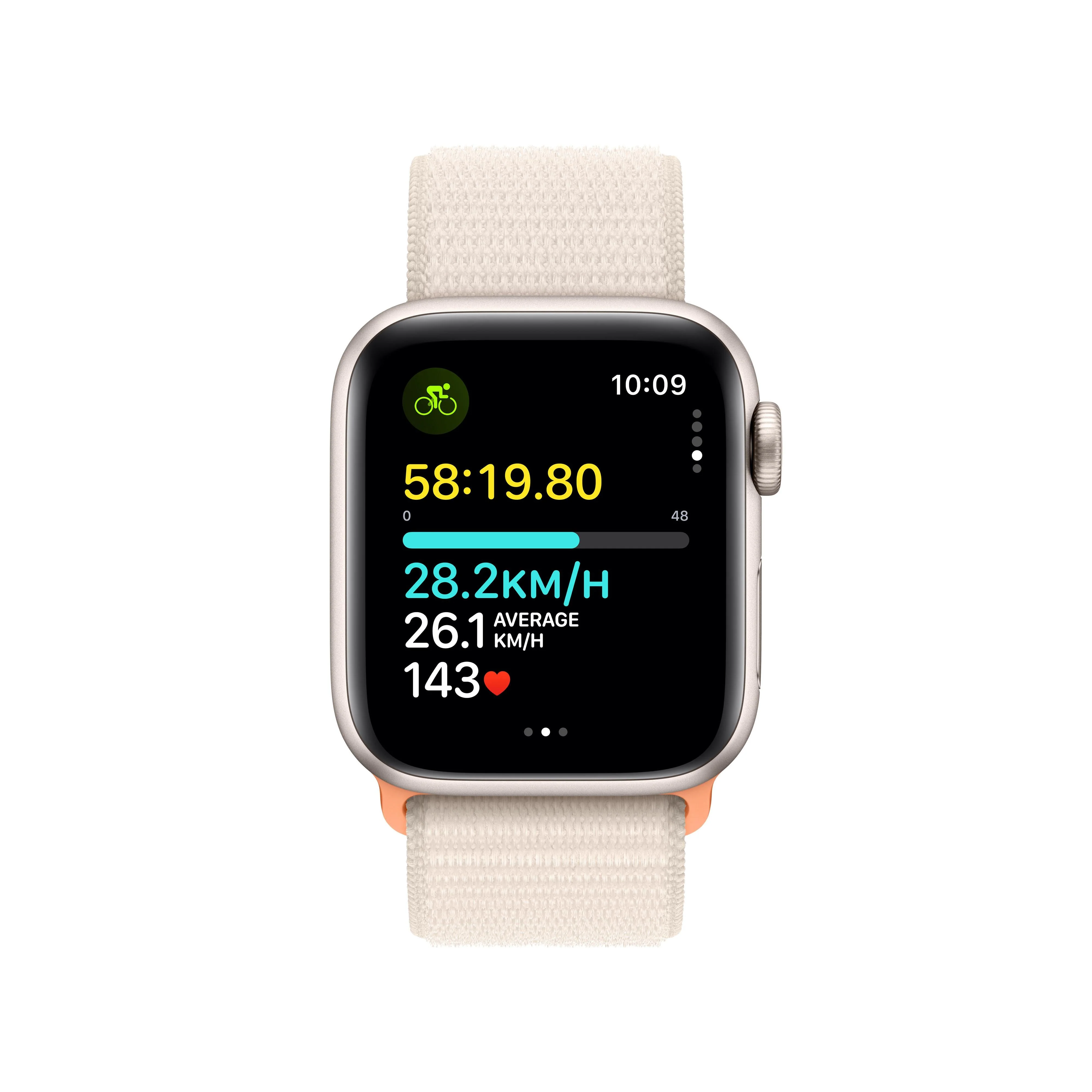 Apple Watch SE GPS 40mm Starlight Aluminium Case with Starlight Sport Loop - Image 6