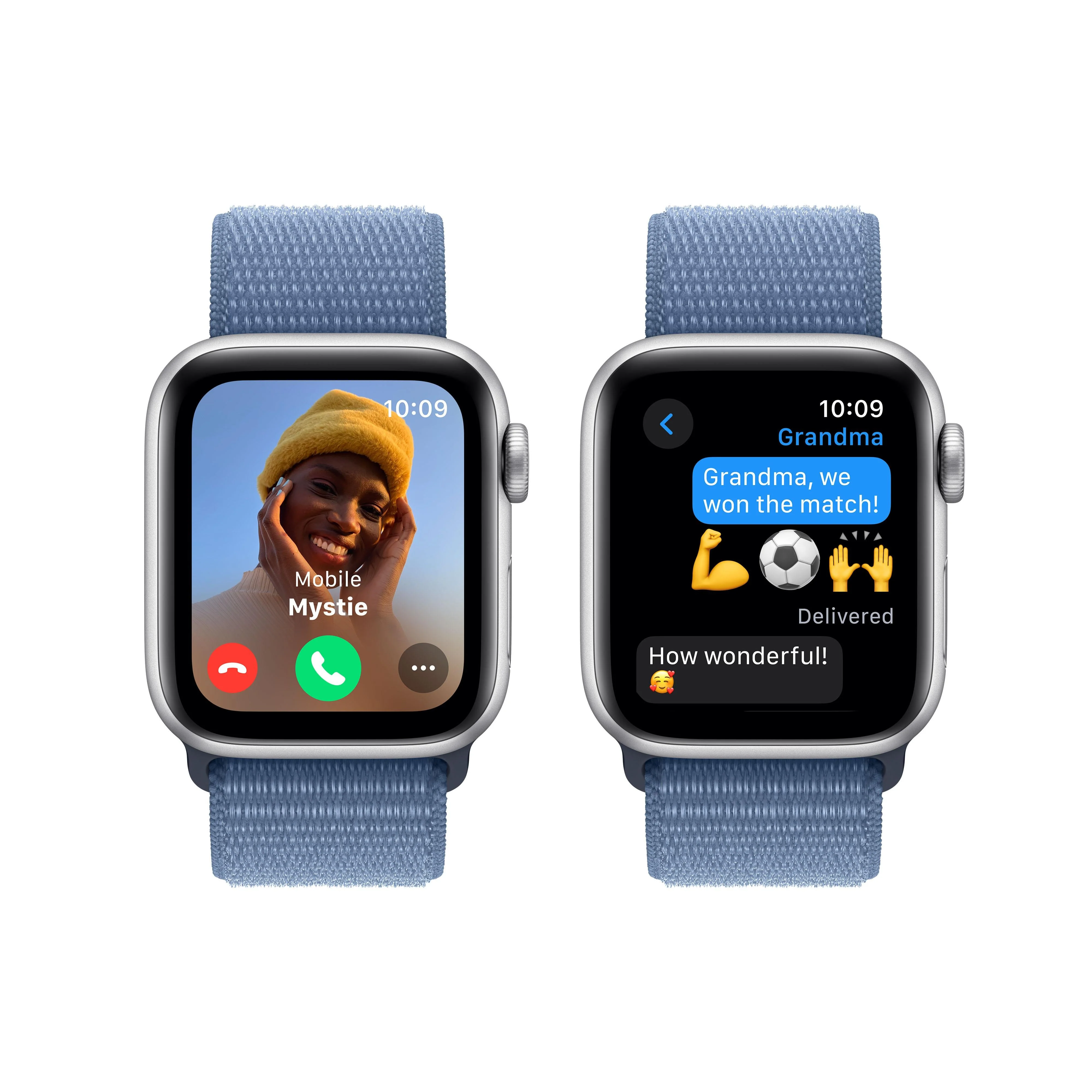 Apple Watch SE GPS 40mm Silver Aluminium Case with Winter Blue Sport Loop - Image 4