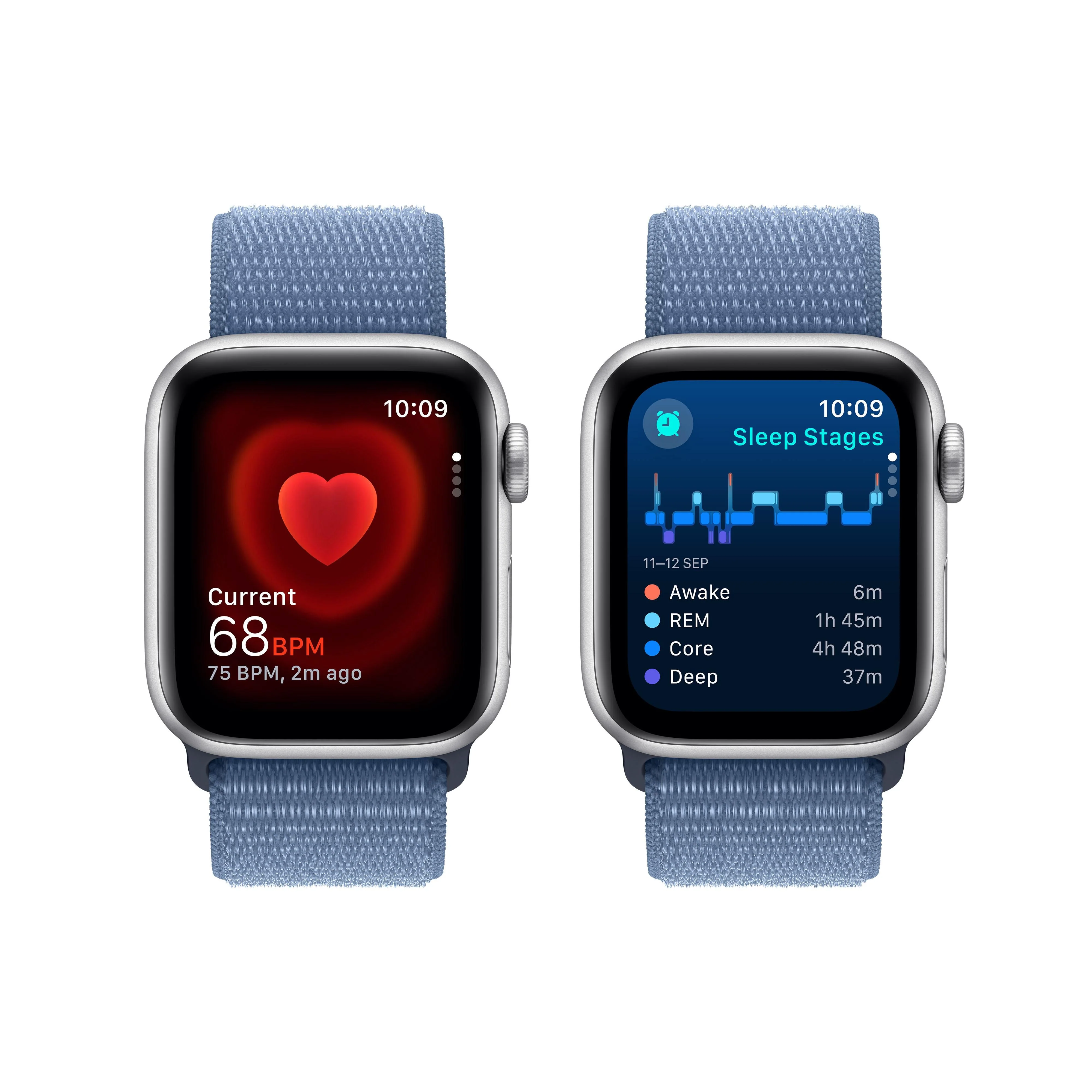 Apple Watch SE GPS 40mm Silver Aluminium Case with Winter Blue Sport Loop - Image 5