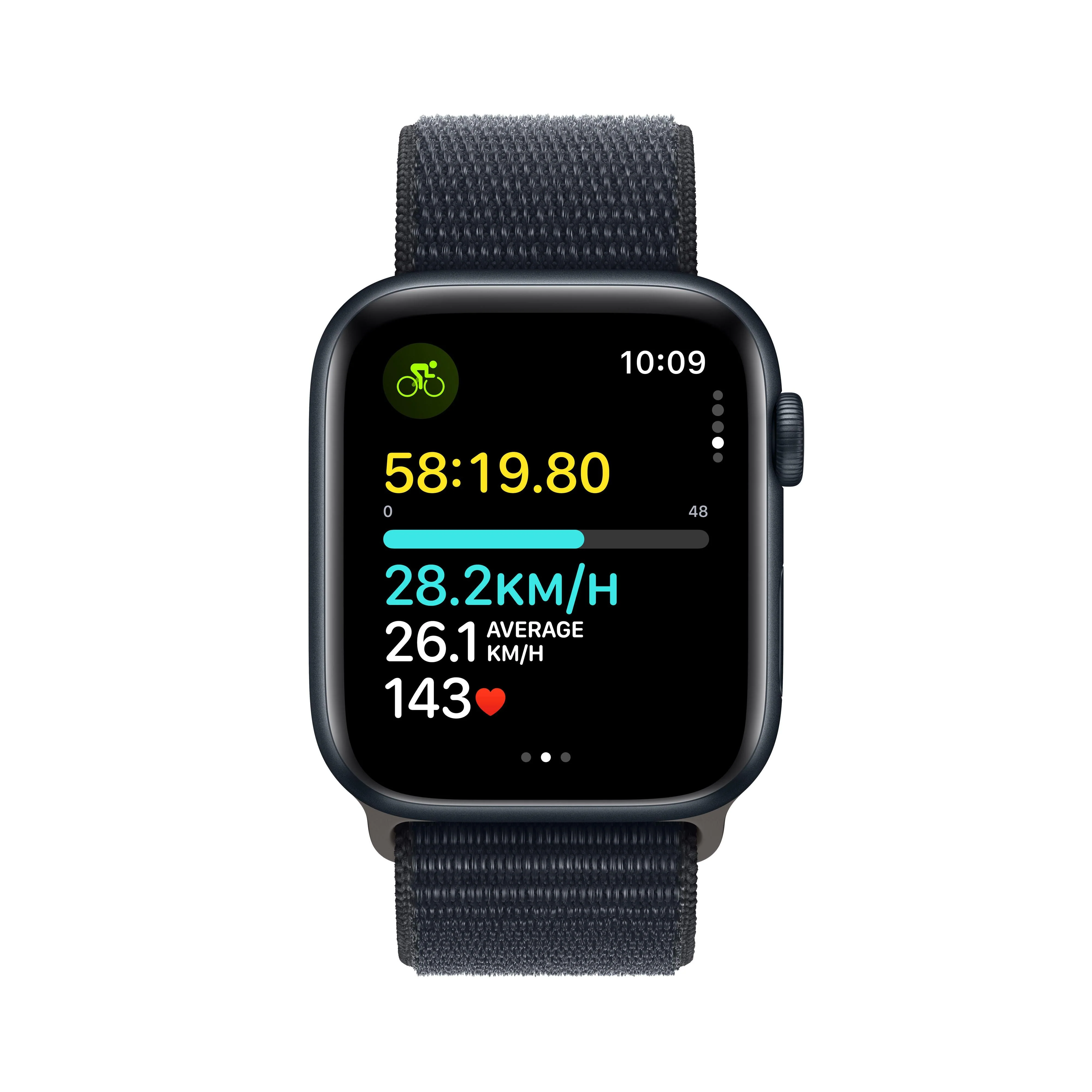 Apple Watch SE GPS 44mm Midnight Aluminium Case with Midnight Sport Loop - Image 6