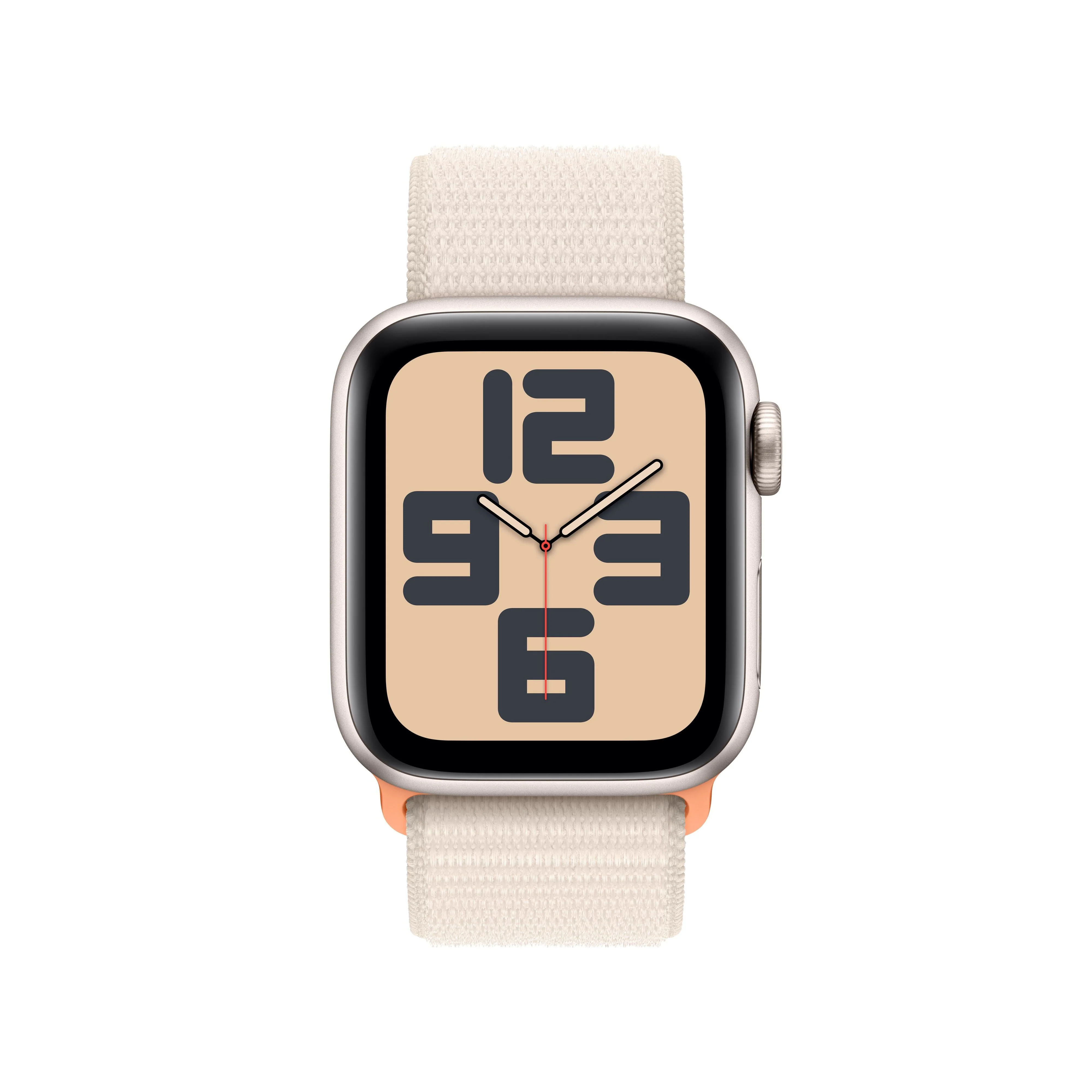 Apple Watch SE GPS + Cellular 40mm Starlight Aluminium Case with Starlight Sport Loop - Image 2