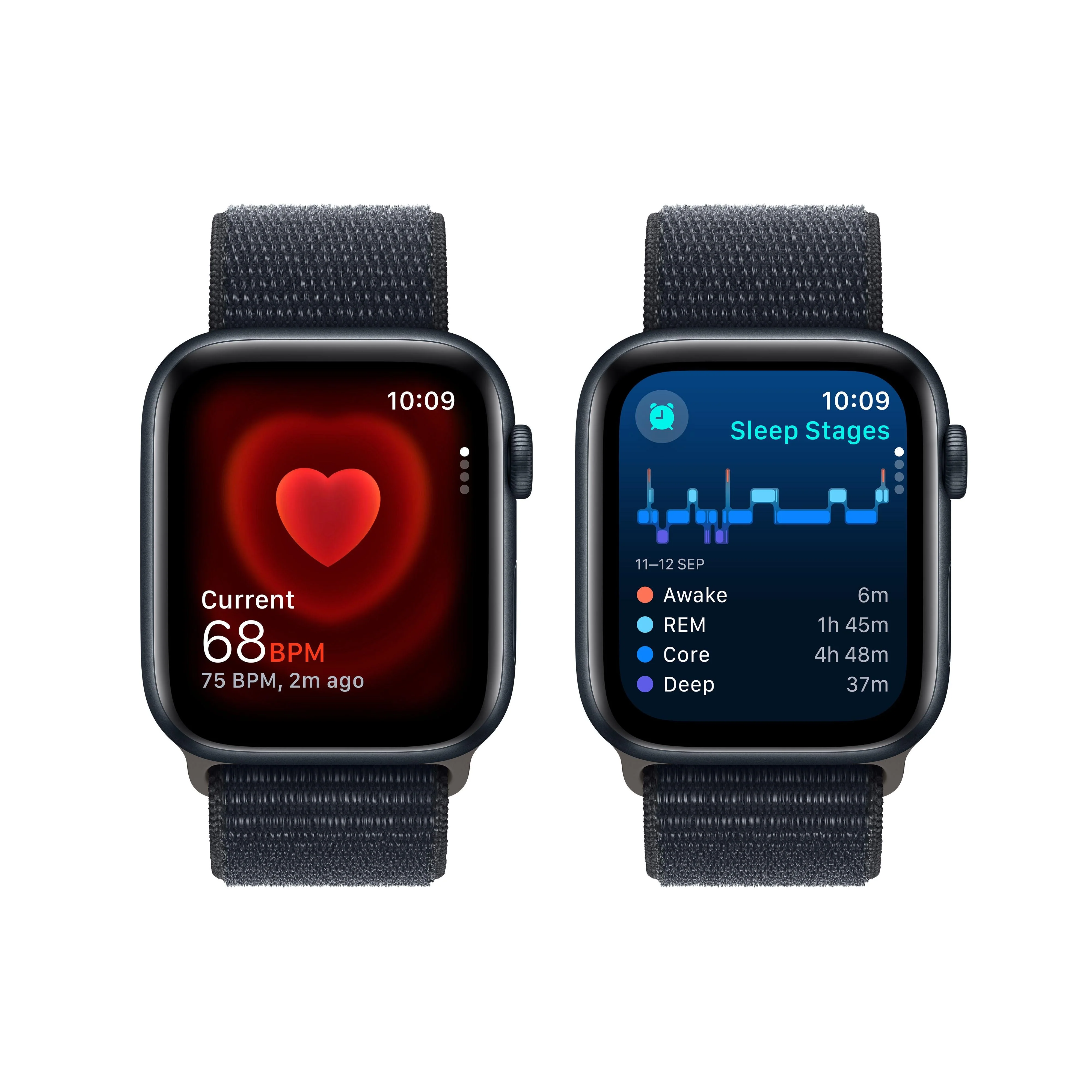 Apple Watch SE GPS + Cellular 44mm Midnight Aluminium Case with Midnight Sport Loop - Image 5