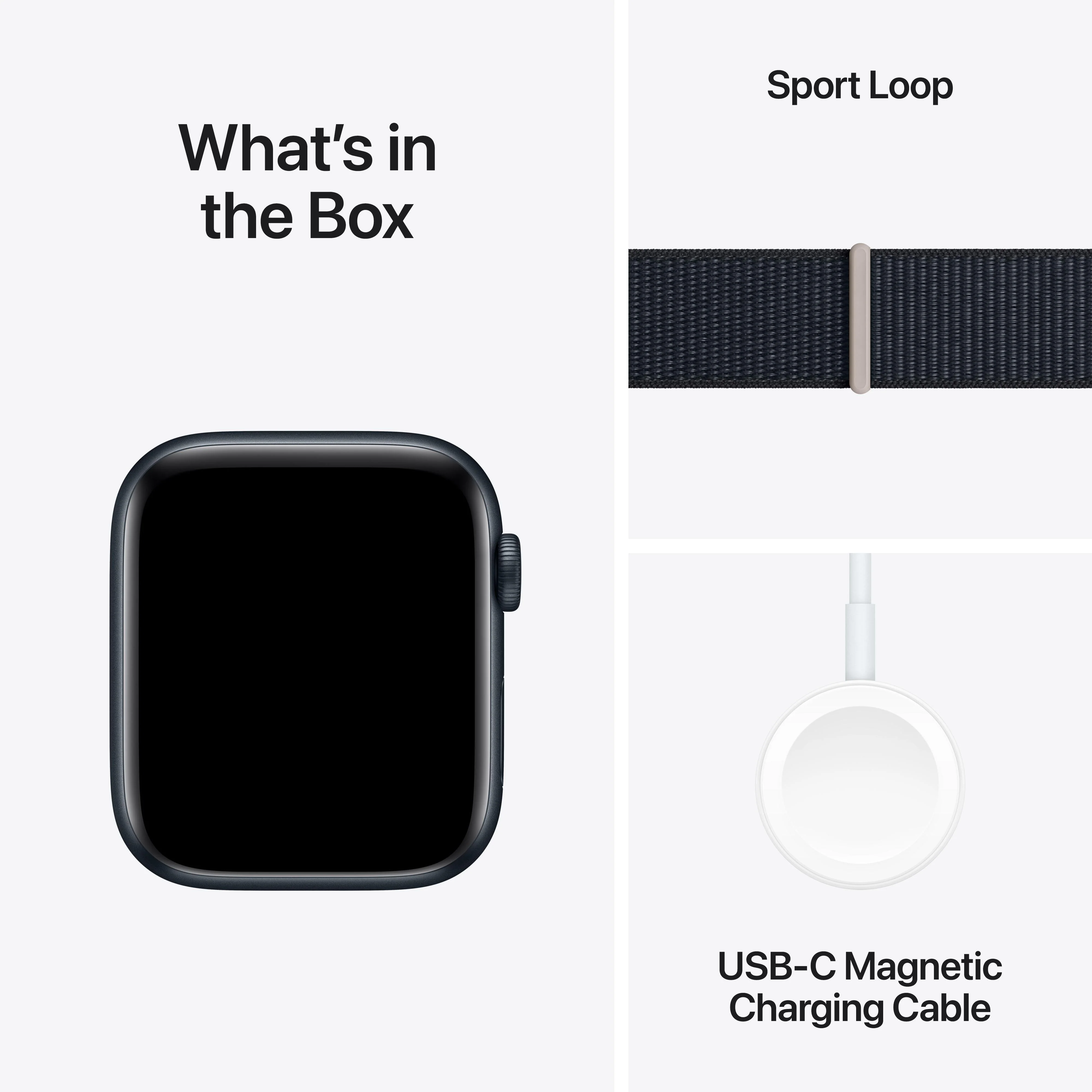 Apple Watch SE GPS + Cellular 44mm Midnight Aluminium Case with Midnight Sport Loop - Image 8