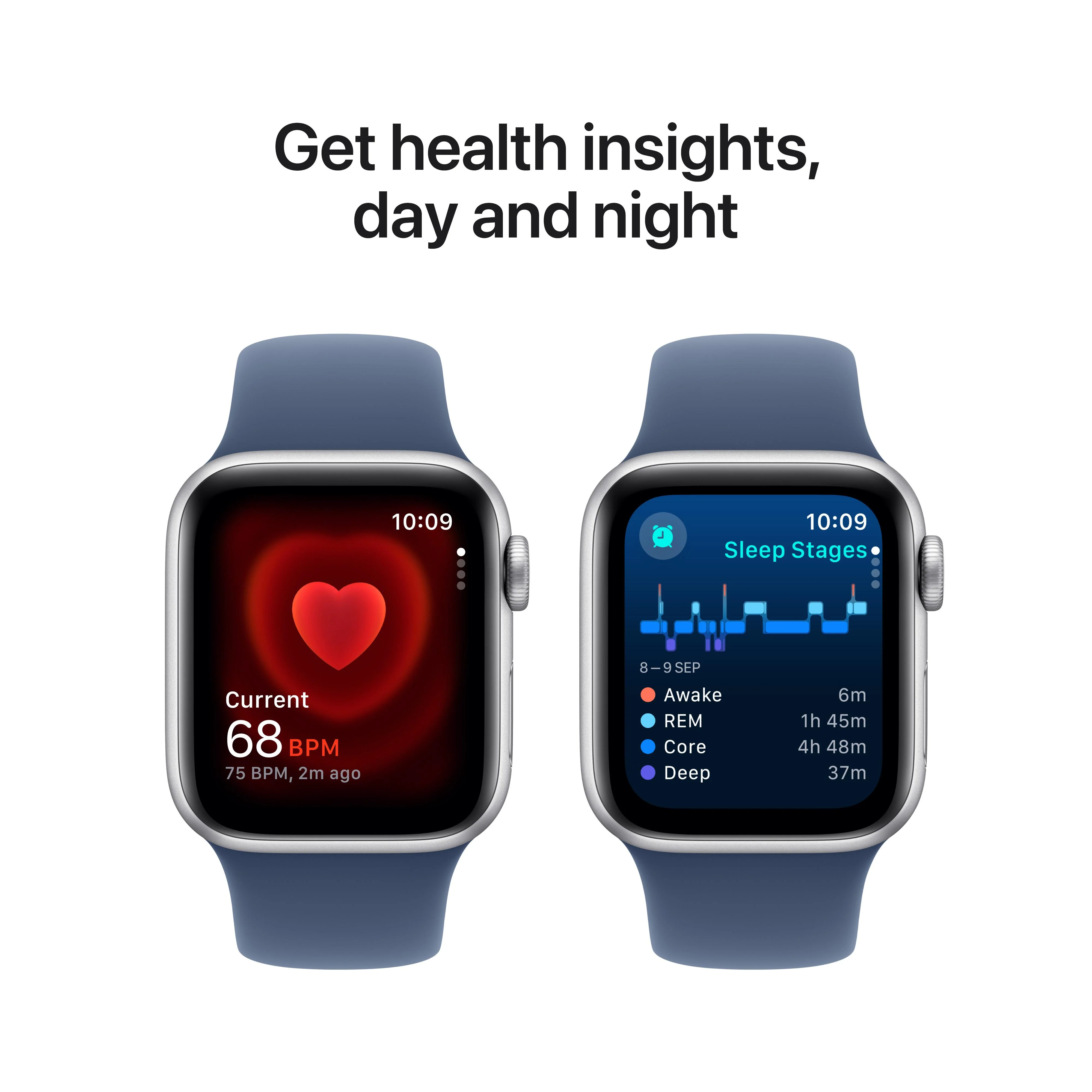 Apple Watch SE GPS 40mm Silver Aluminium Case with Denim Sport Band - S/M - Image 5