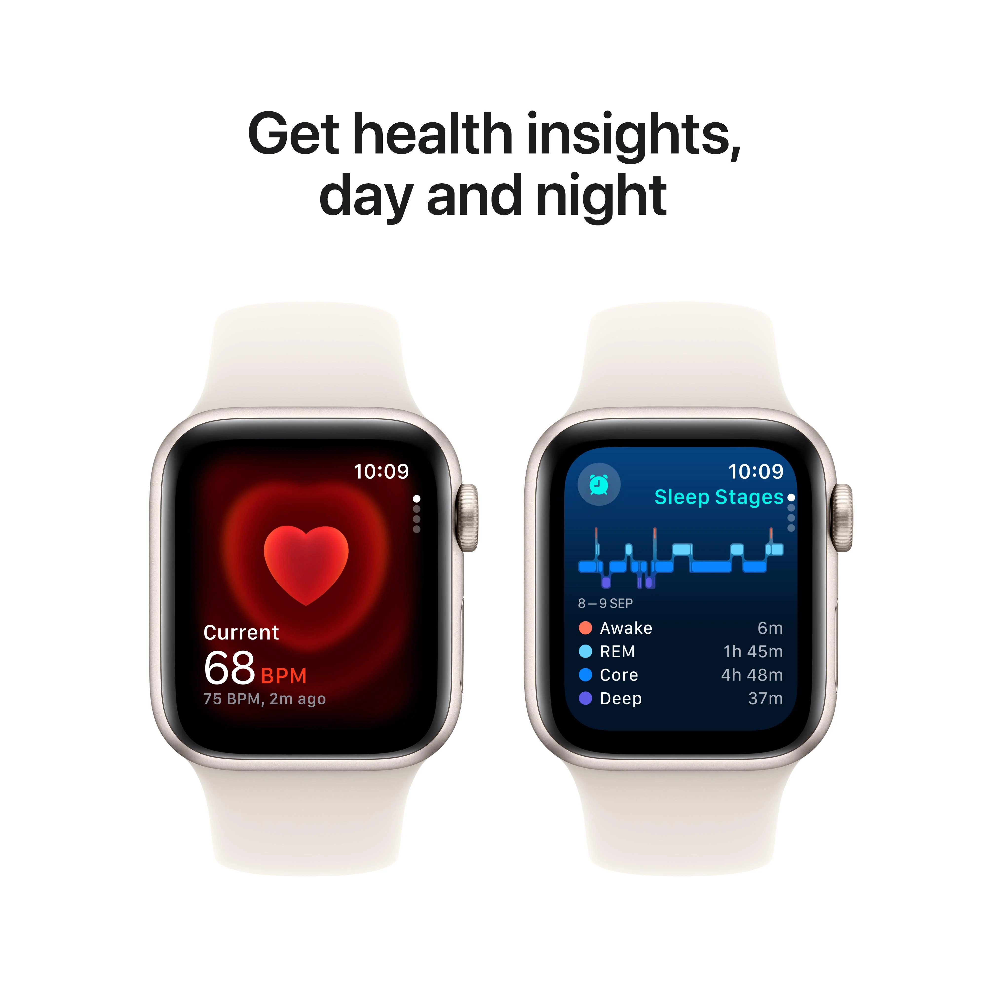 Apple Watch SE GPS 40mm Starlight Aluminium Case with Starlight Sport Band - M/L - Image 5