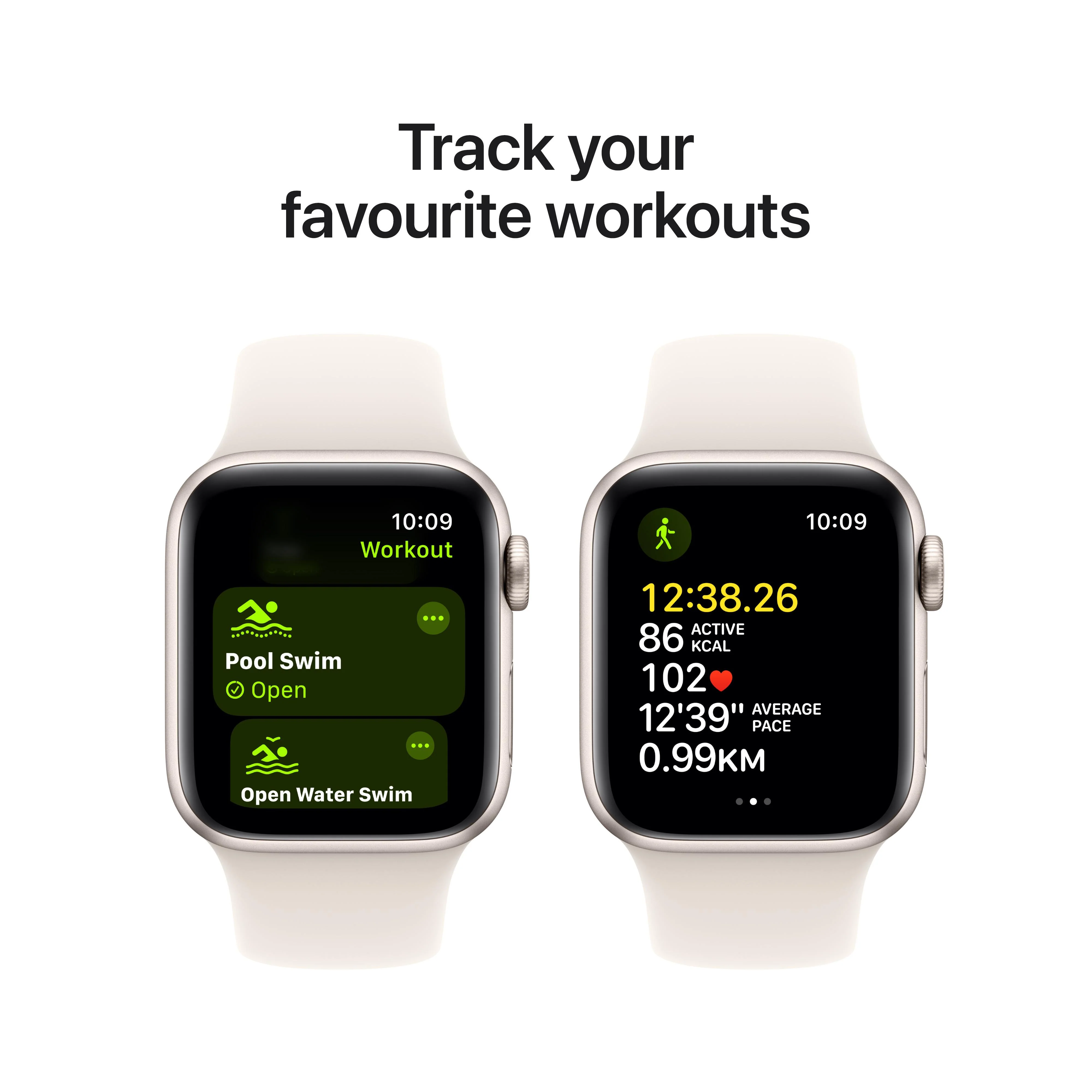Apple Watch SE GPS 40mm Starlight Aluminium Case with Starlight Sport Band - M/L - Image 6
