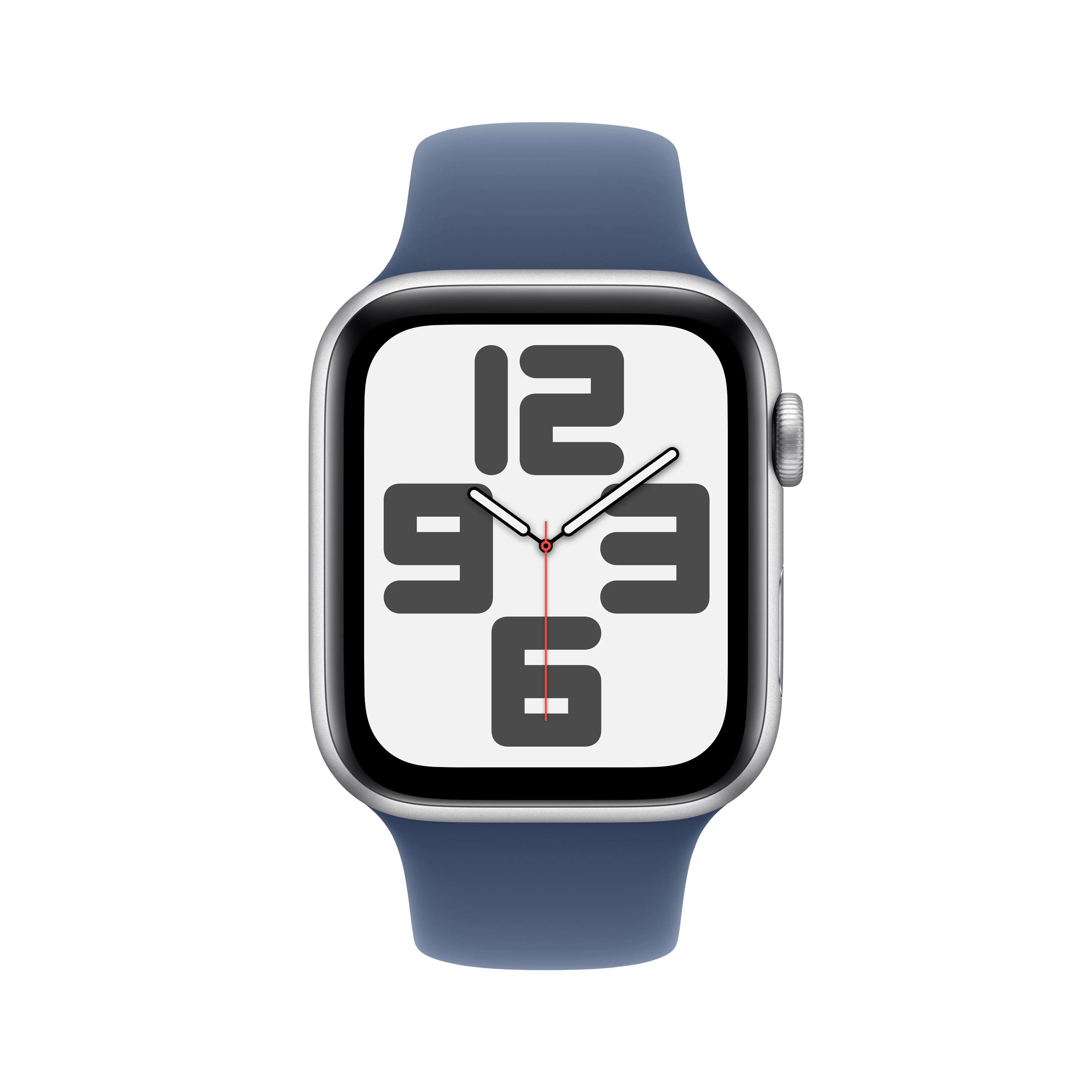 Apple Watch SE GPS 44mm Silver Aluminium Case with Denim Sport Band - S/M - Image 2