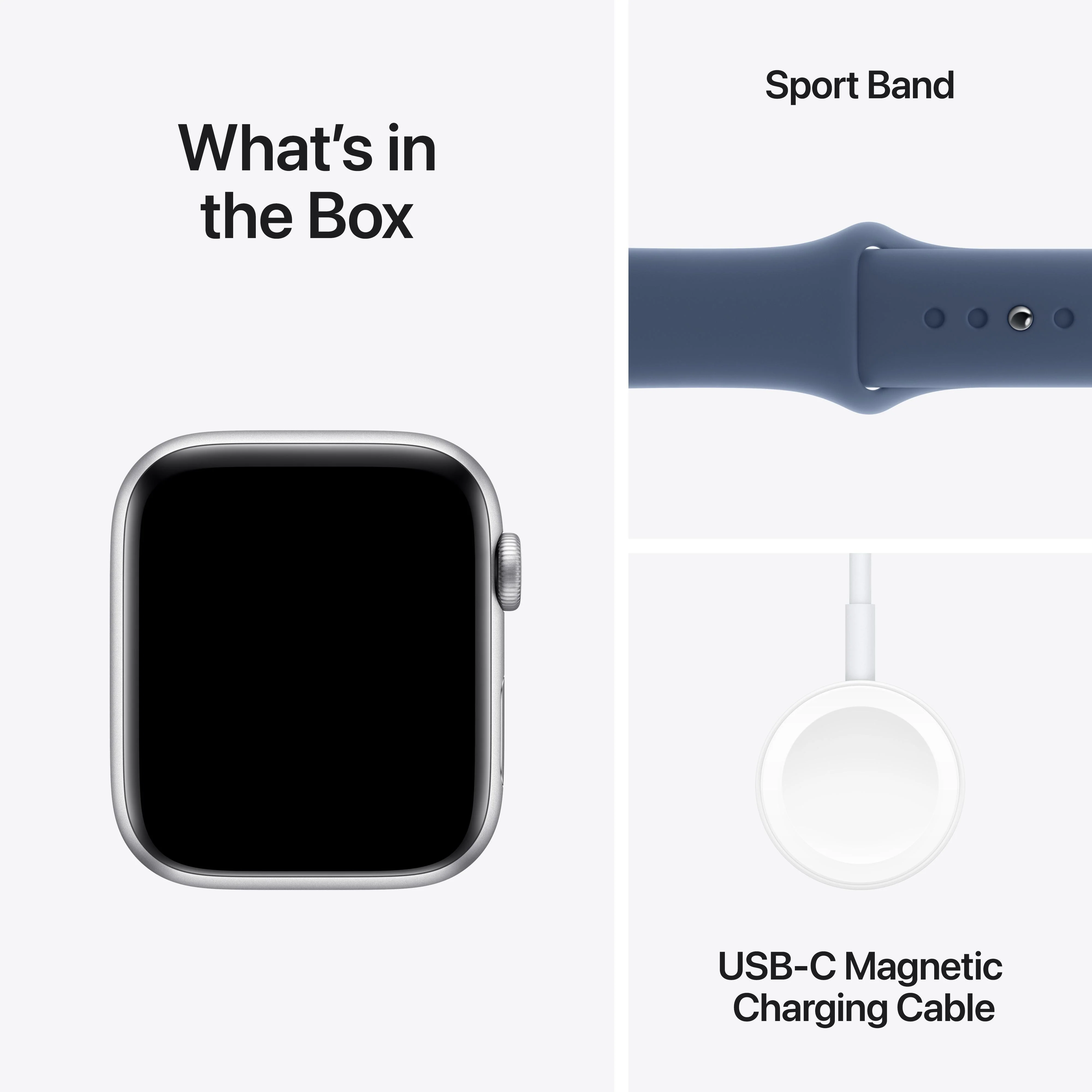 Apple Watch SE GPS 44mm Silver Aluminium Case with Denim Sport Band - M/L - Image 7