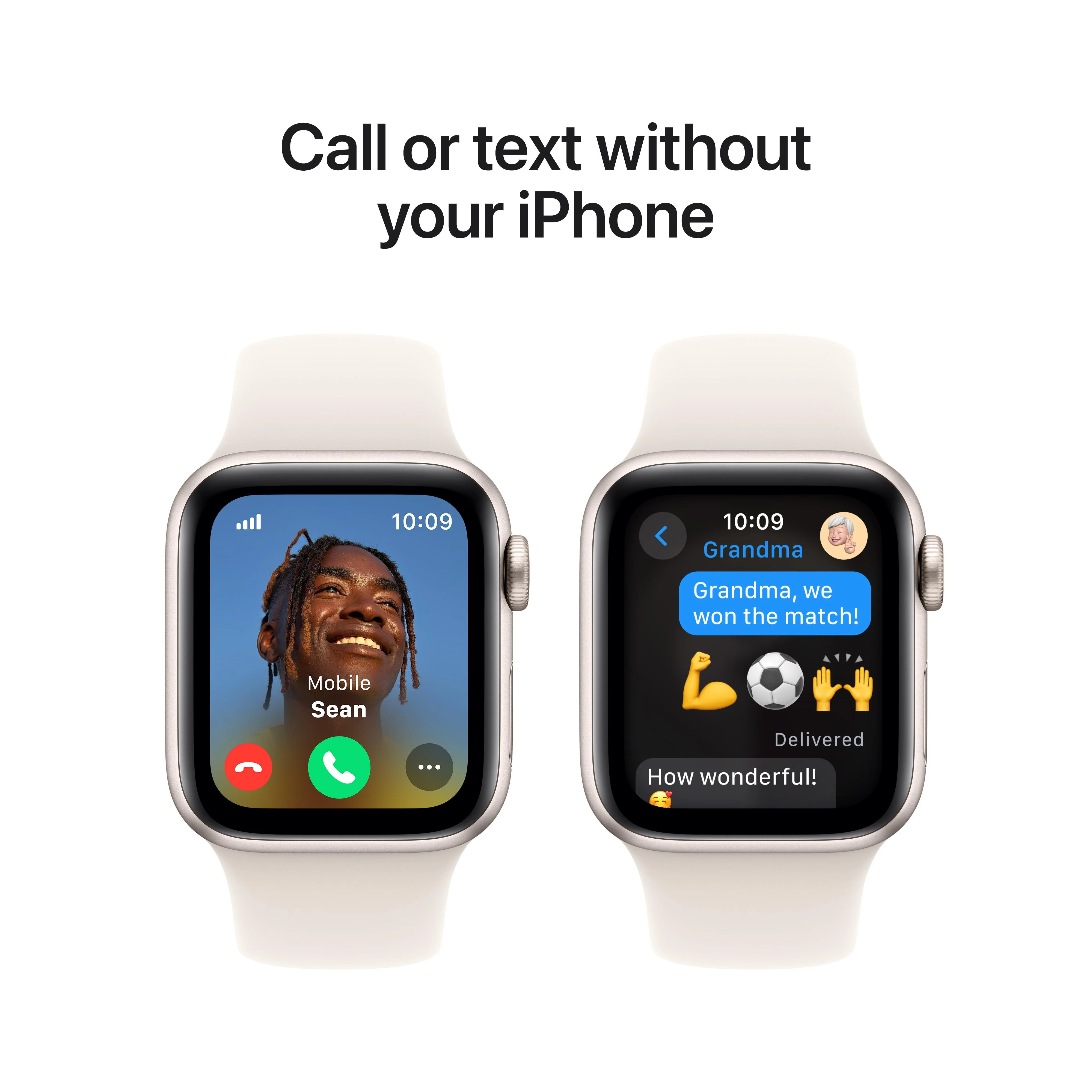 Apple Watch SE GPS + Cellular 40mm Starlight Aluminium Case with Starlight Sport Band - M/L - Image 4