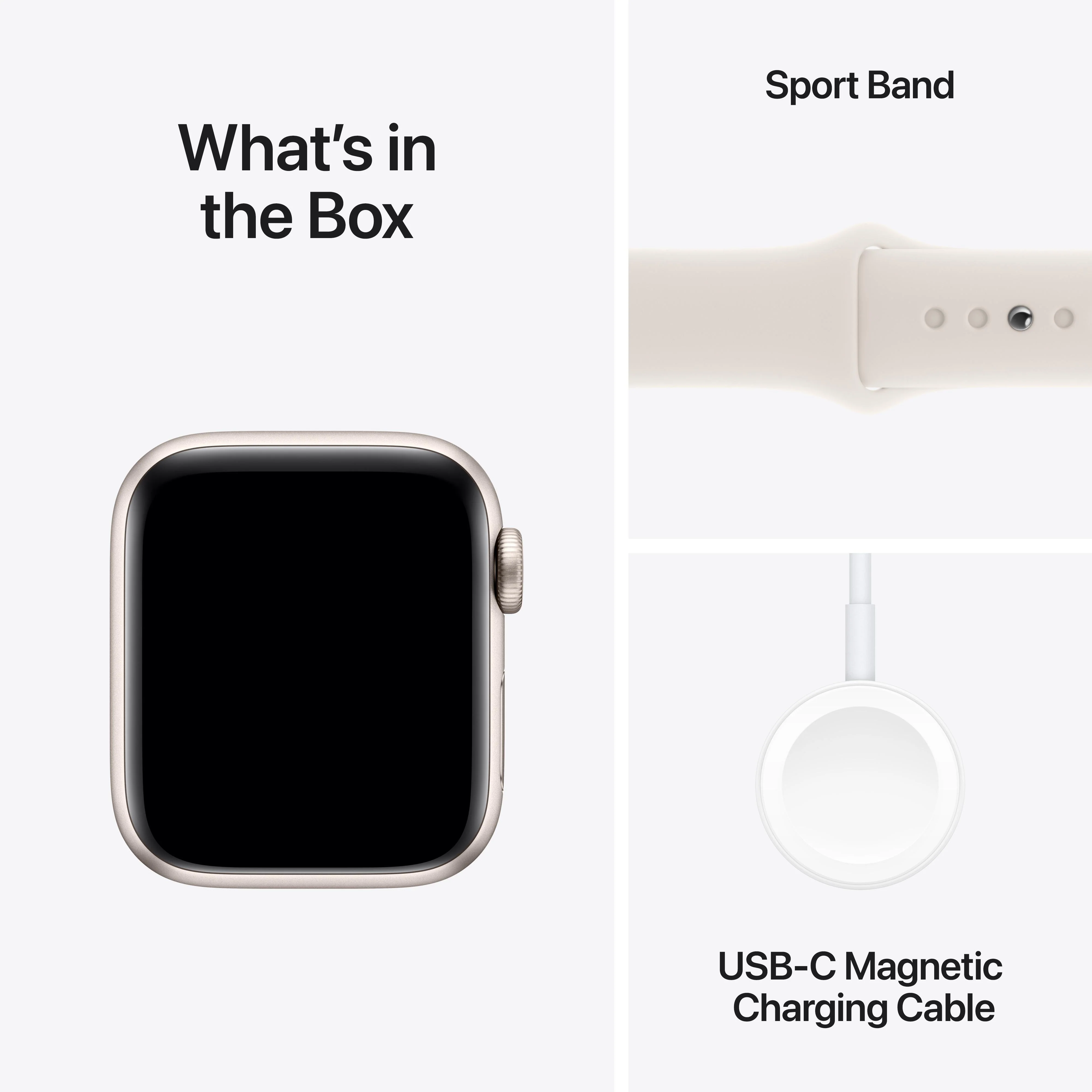 Apple Watch SE GPS + Cellular 40mm Starlight Aluminium Case with Starlight Sport Band - M/L - Image 7