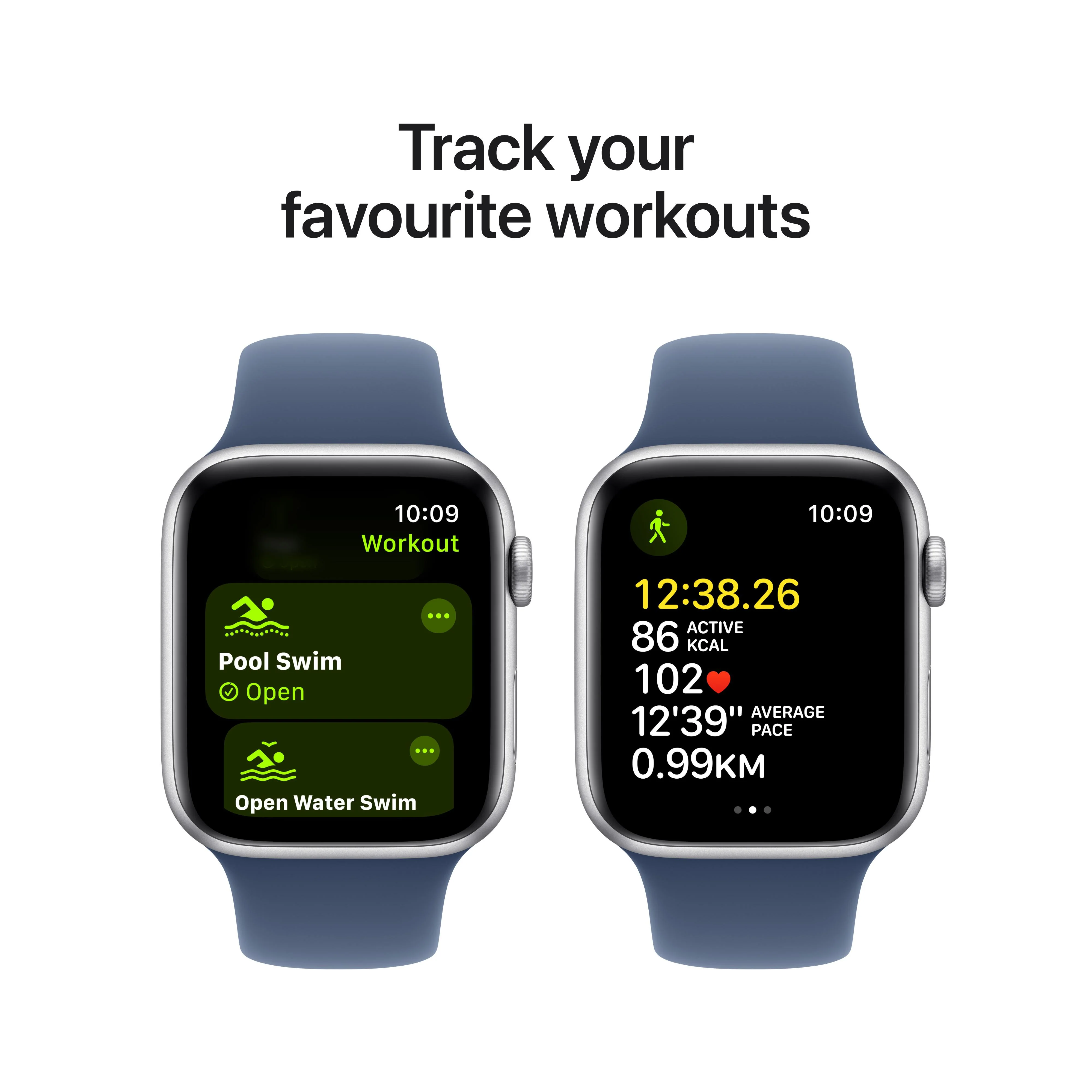 Apple Watch SE GPS + Cellular 44mm Silver Aluminium Case with Denim Sport Band - M/L - Image 6