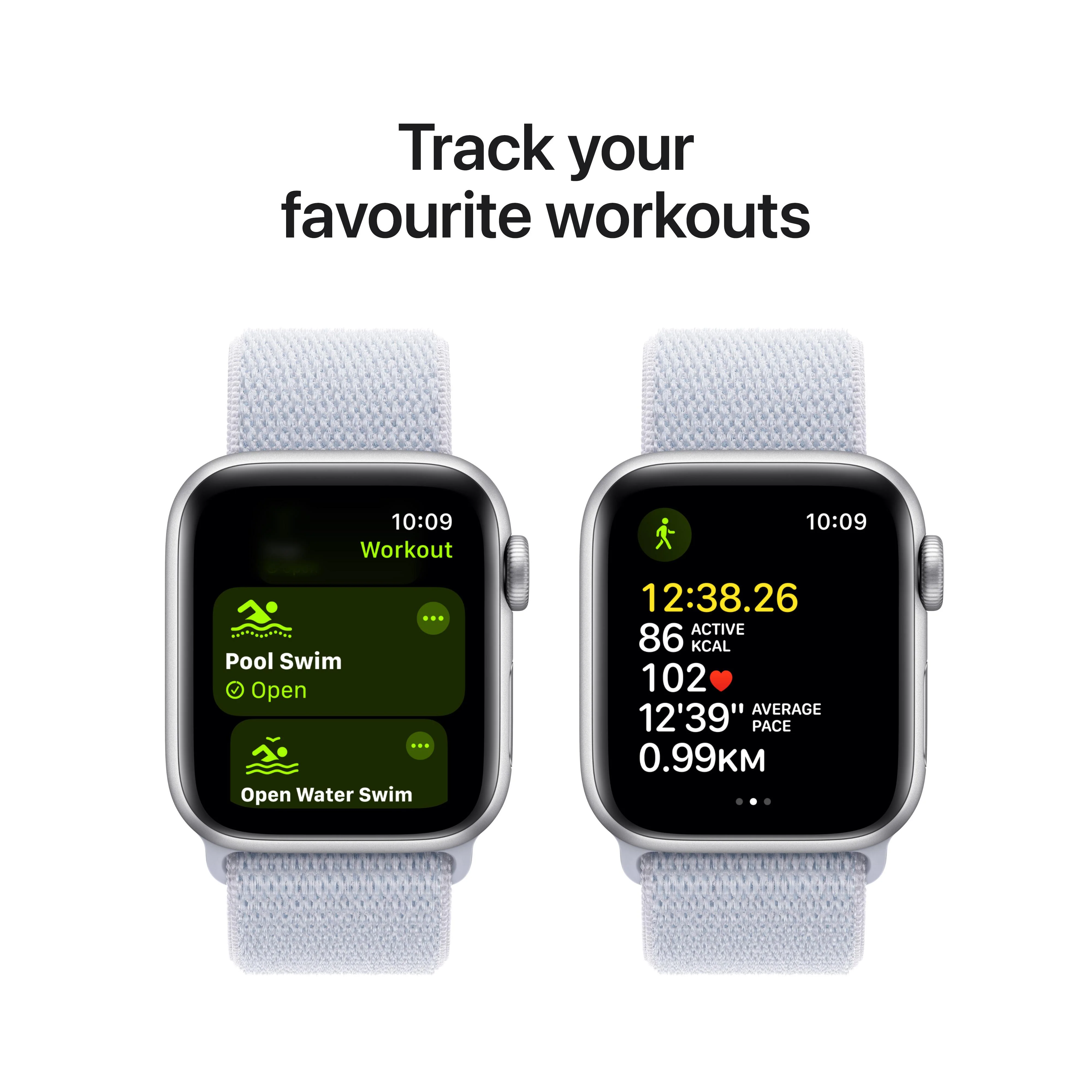 Apple Watch SE GPS 40mm Silver Aluminium Case with Blue Cloud Sport Loop - One Size - Image 6