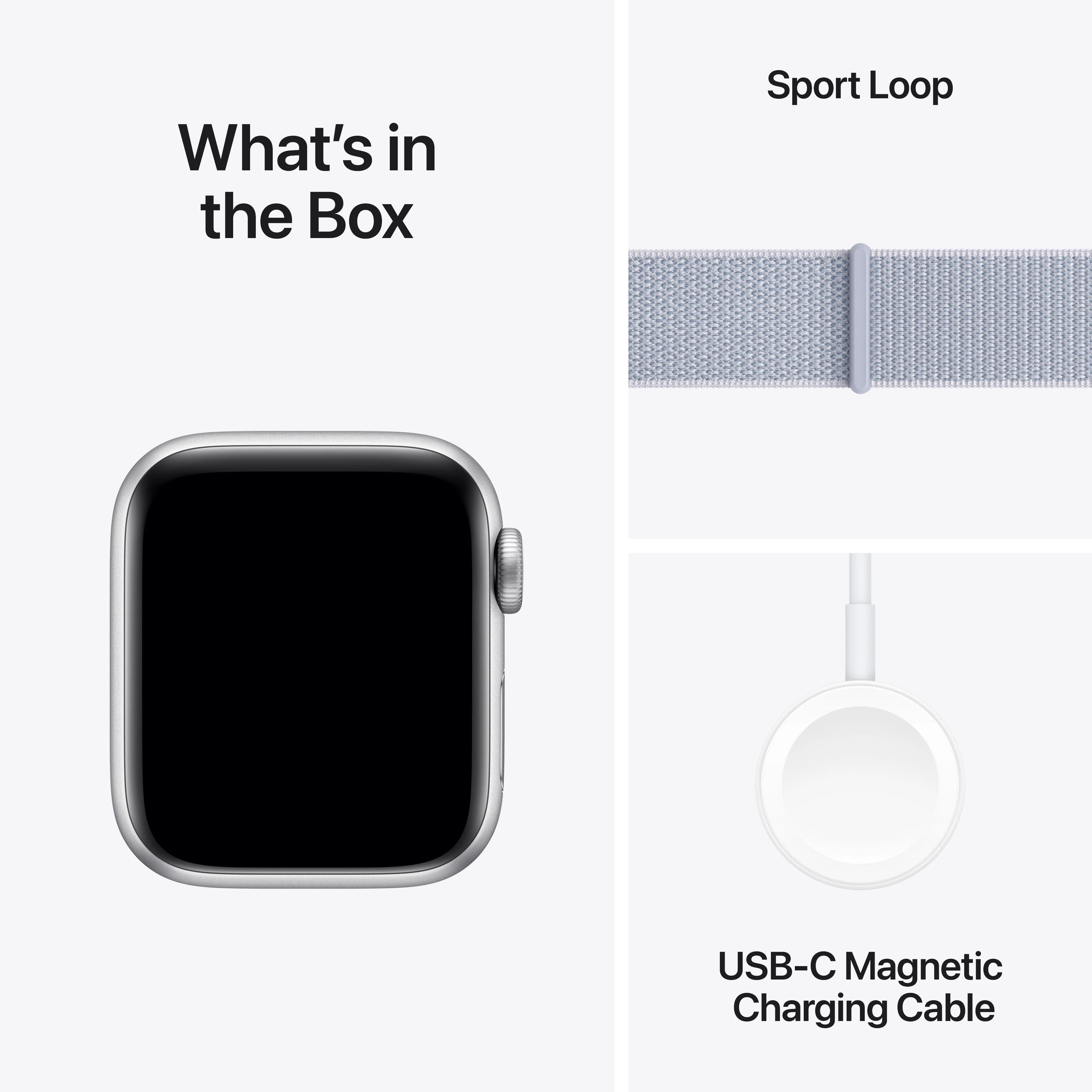 Apple Watch SE GPS 40mm Silver Aluminium Case with Blue Cloud Sport Loop - One Size - Image 7