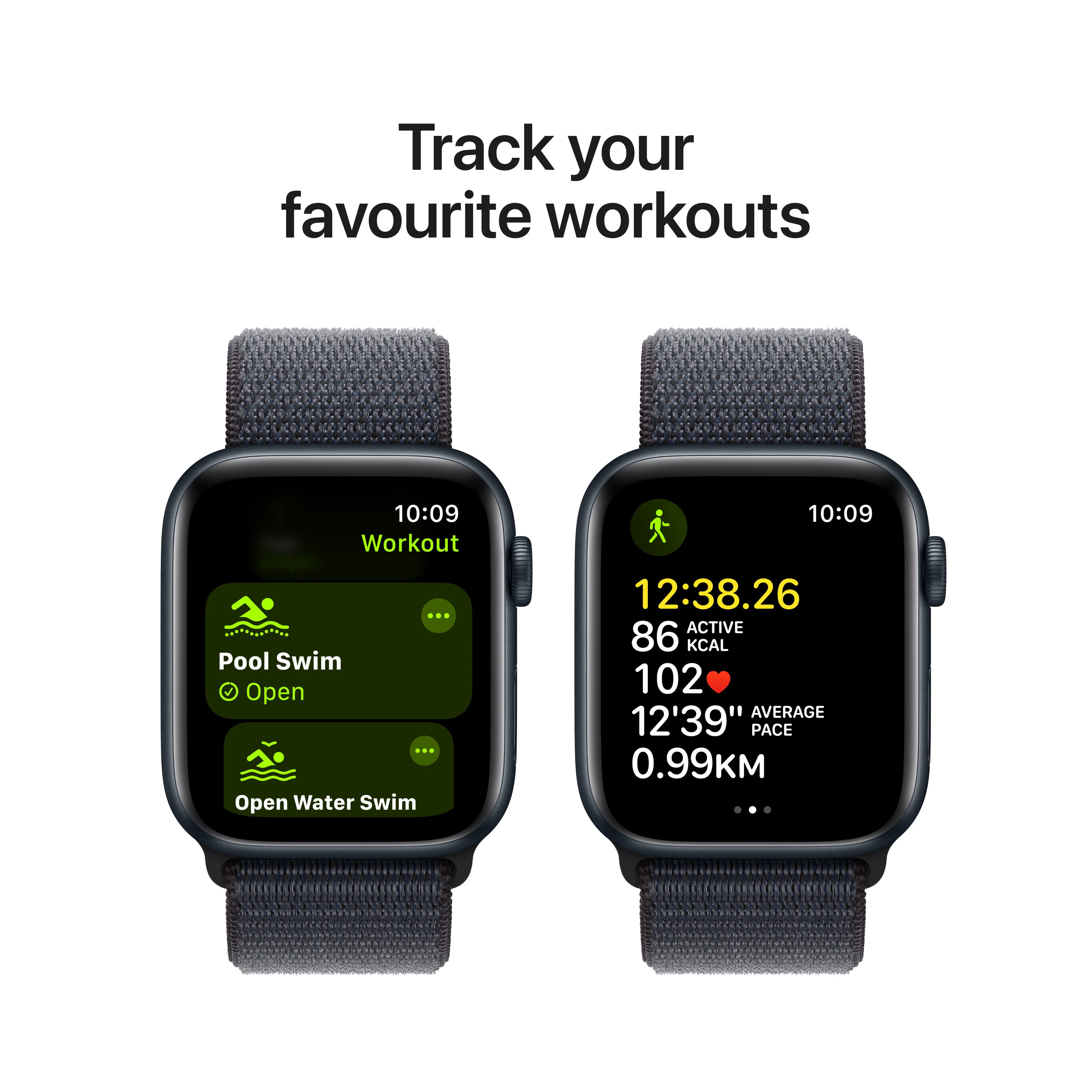 Apple Watch SE GPS 44mm Midnight Aluminium Case with Ink Sport Loop - Image 6