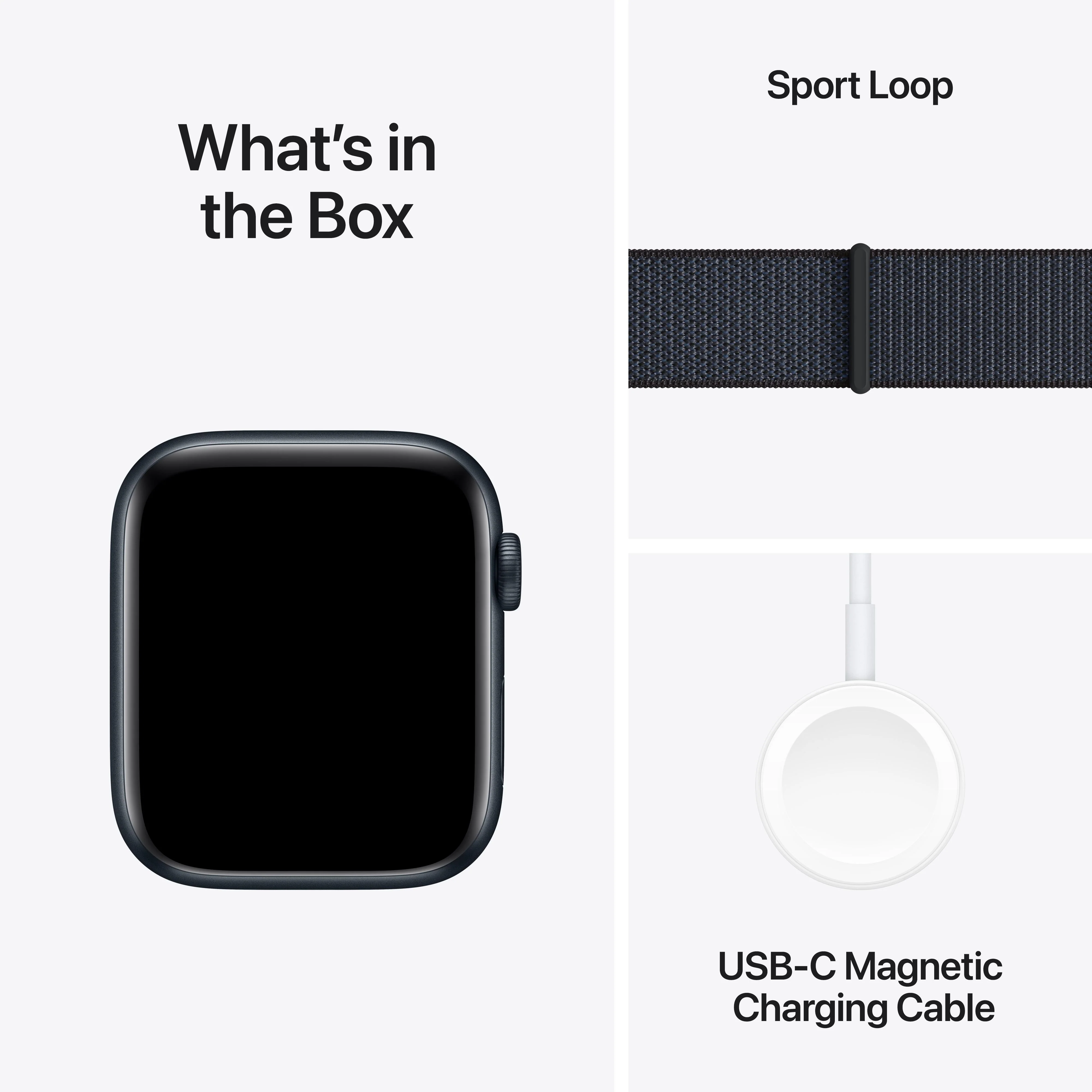 Apple Watch SE GPS 44mm Midnight Aluminium Case with Ink Sport Loop - Image 7
