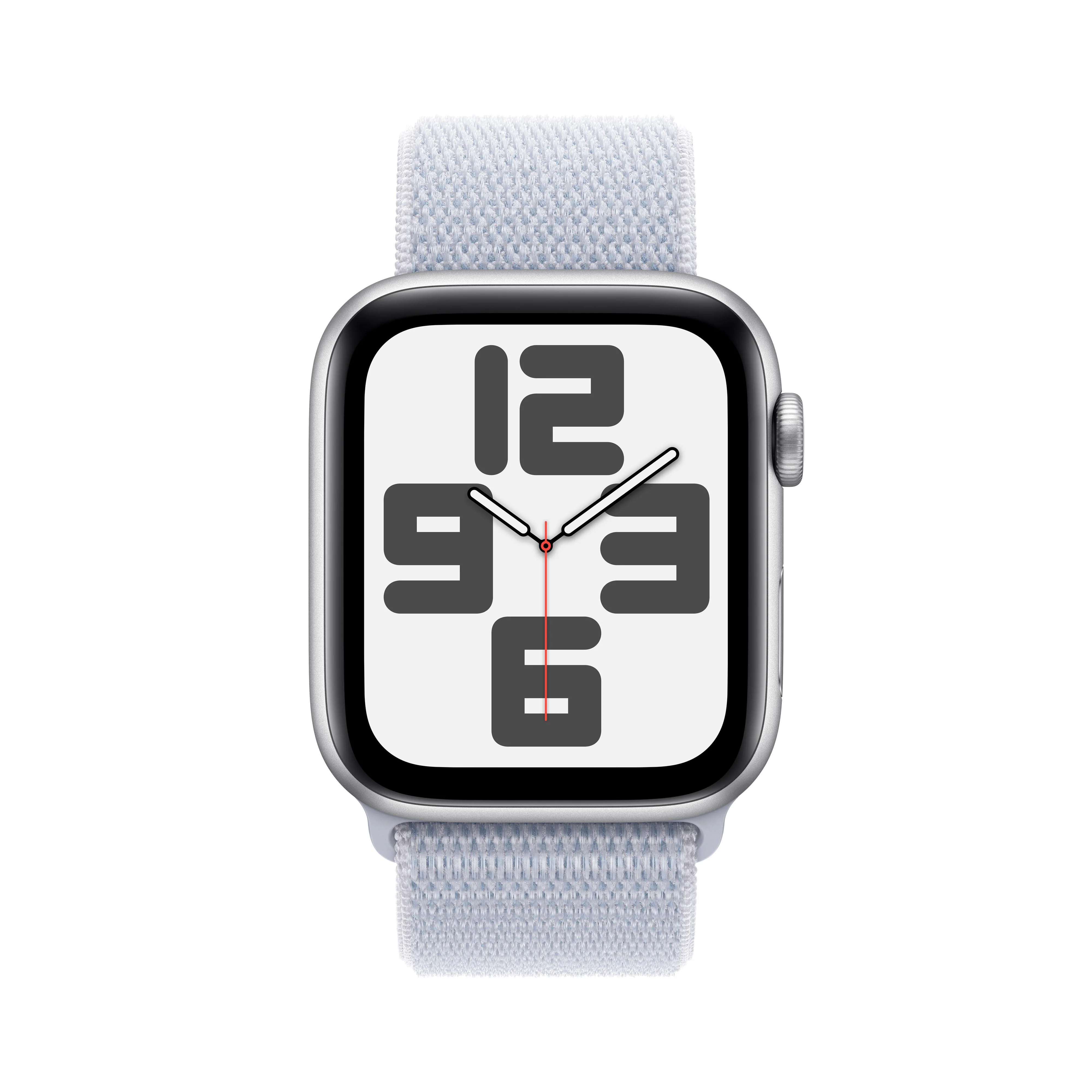 Apple Watch SE GPS 44mm Silver Aluminium Case with Blue Cloud Sport Loop - Image 2