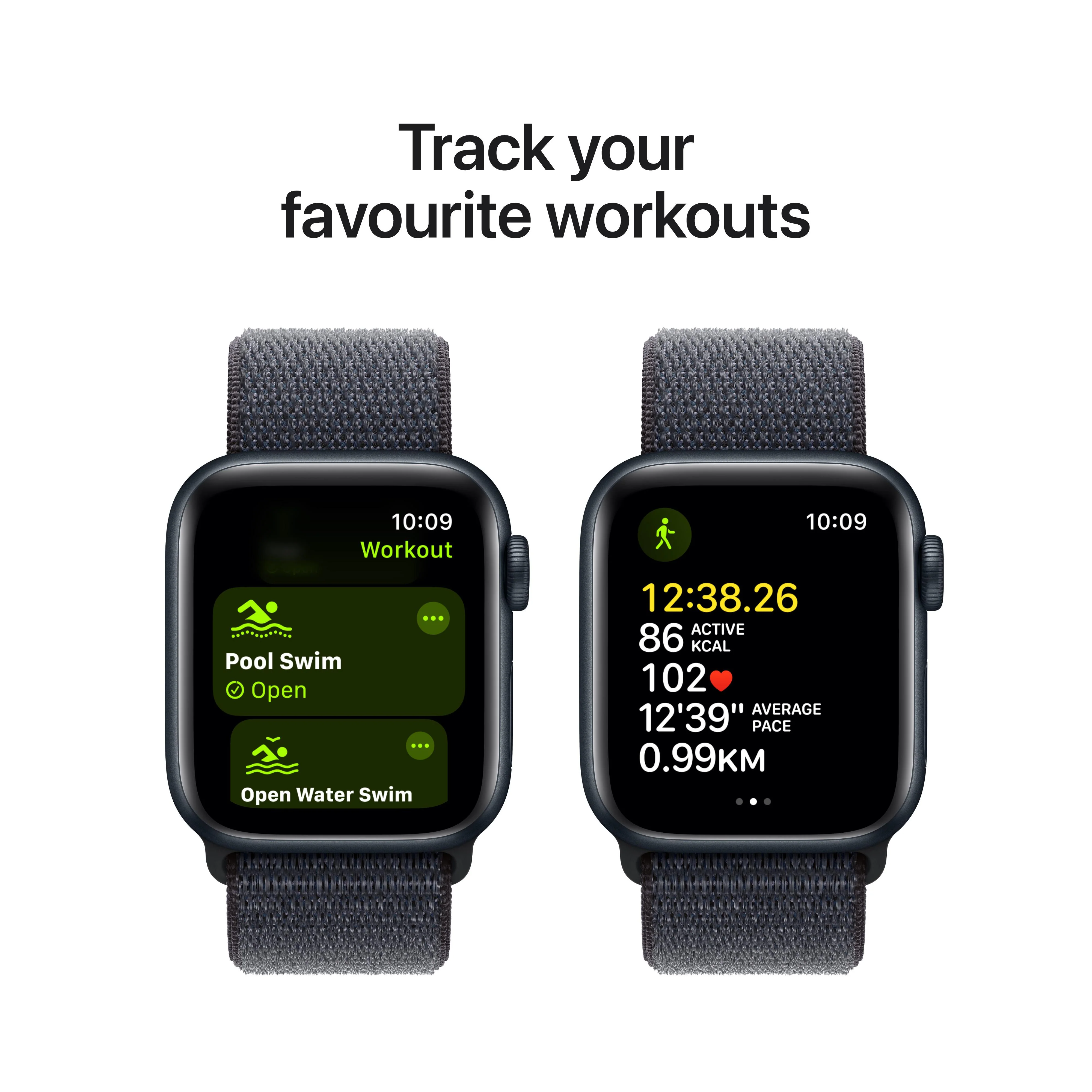 Apple Watch SE GPS + Cellular 40mm Midnight Aluminium Case with Ink Sport Loop - Image 6
