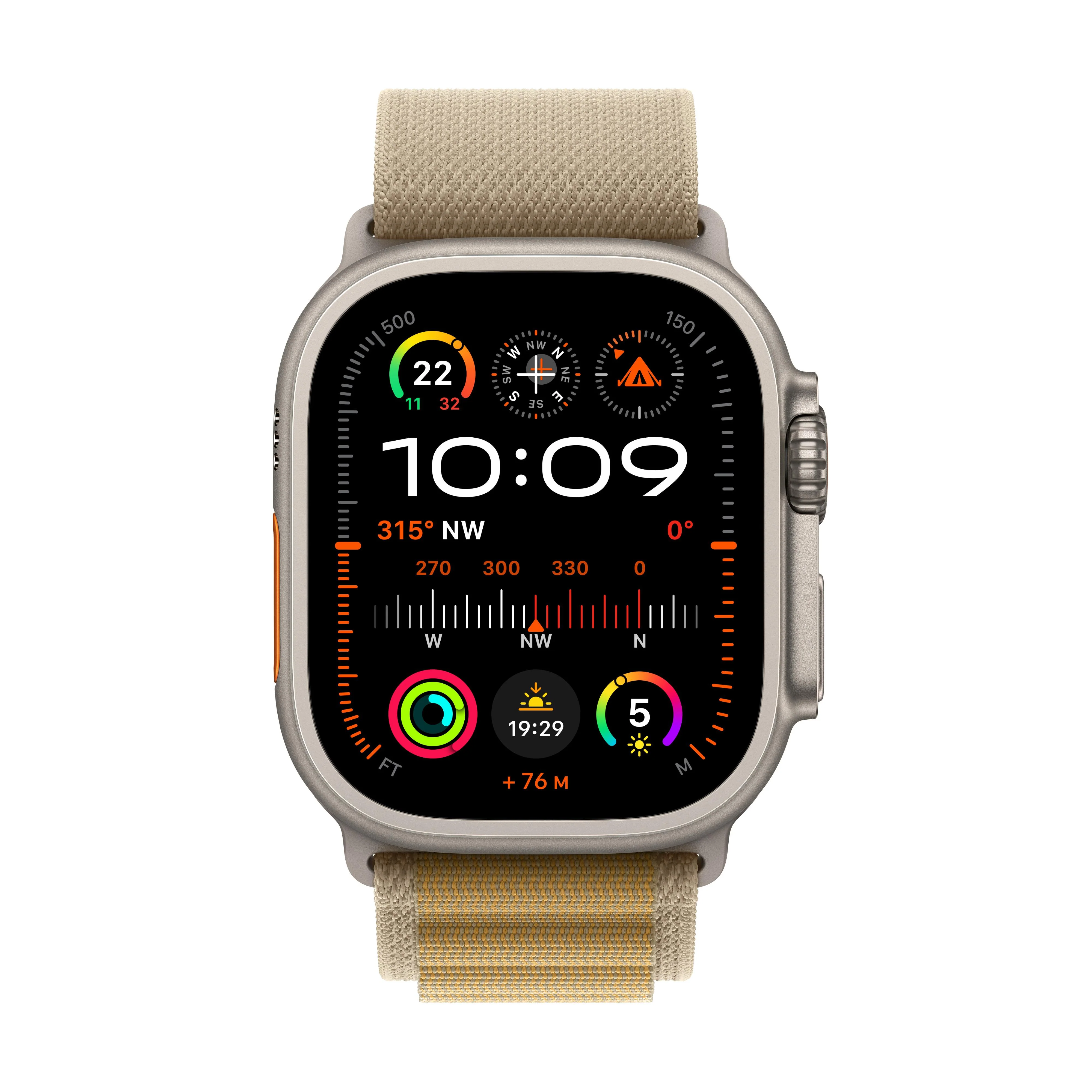 Apple Watch Ultra 2 GPS + Cellular 49mm Natural Titanium Case with Tan Alpine Loop - M - Image 2