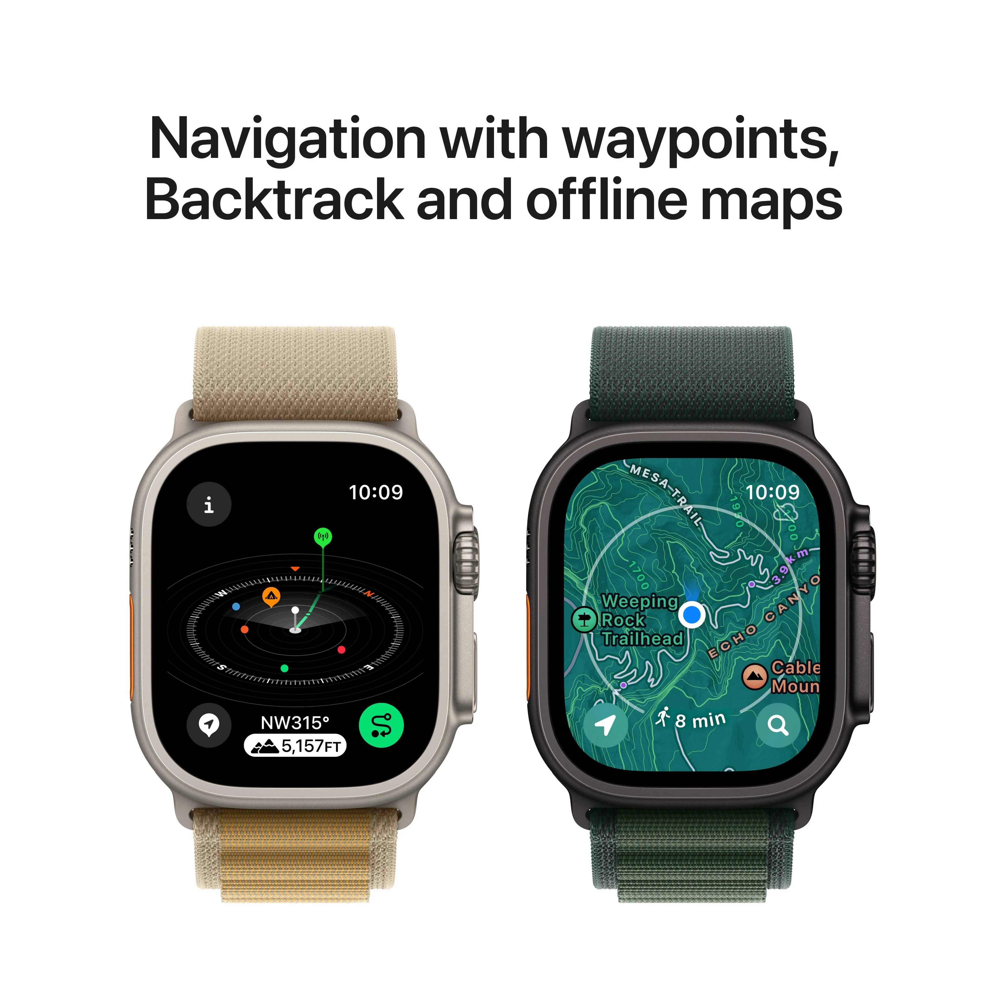 Apple Watch Ultra 2 GPS + Cellular 49mm Natural Titanium Case with Tan Alpine Loop - M - Image 6