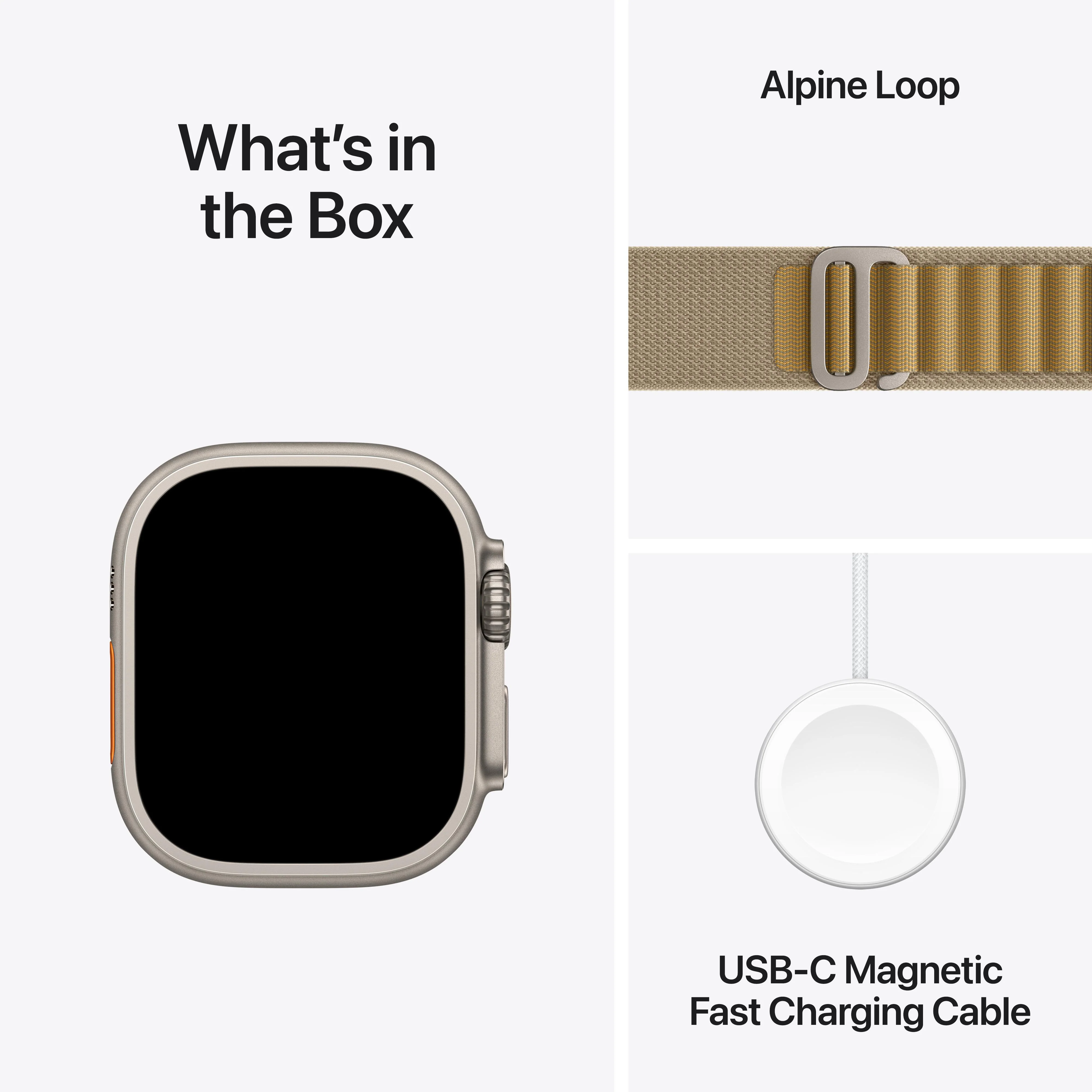 Apple Watch Ultra 2 GPS + Cellular 49mm Natural Titanium Case with Tan Alpine Loop - L - Image 9