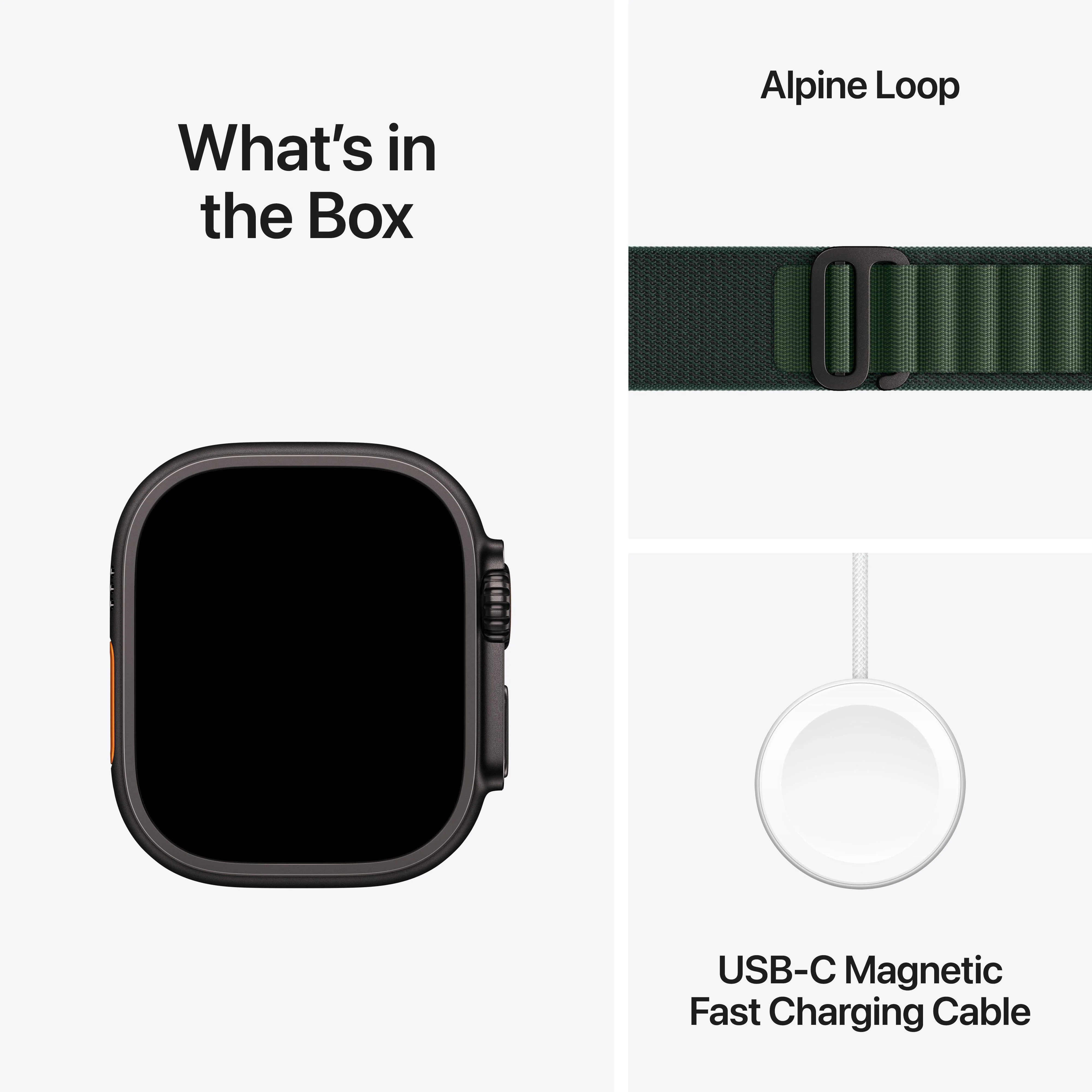 Apple Watch Ultra 2 GPS + Cellular 49mm Black Titanium Case with Dark Green Alpine Loop - S - Image 9