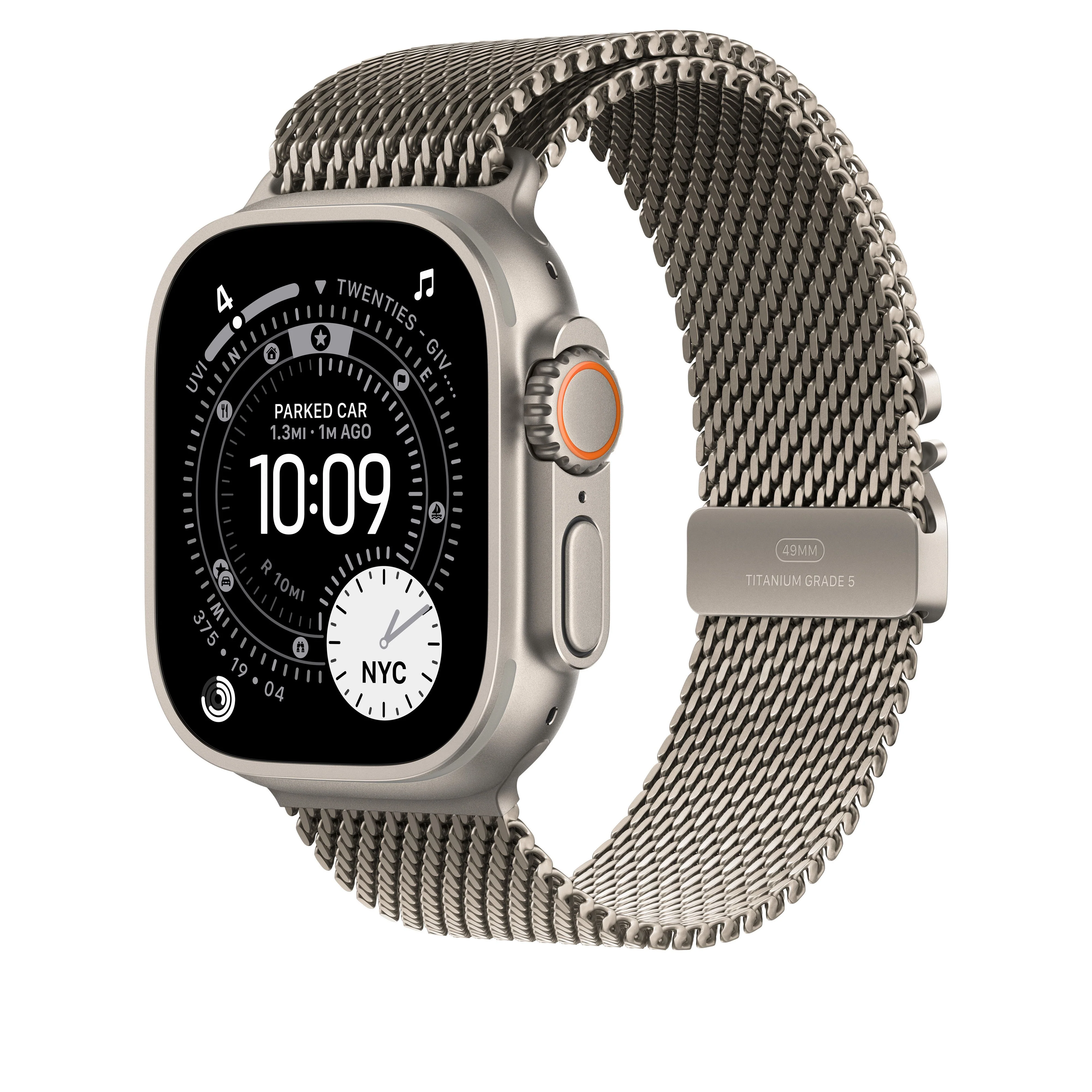 49mm Natural Titanium Milanese Loop - Medium - Image 2