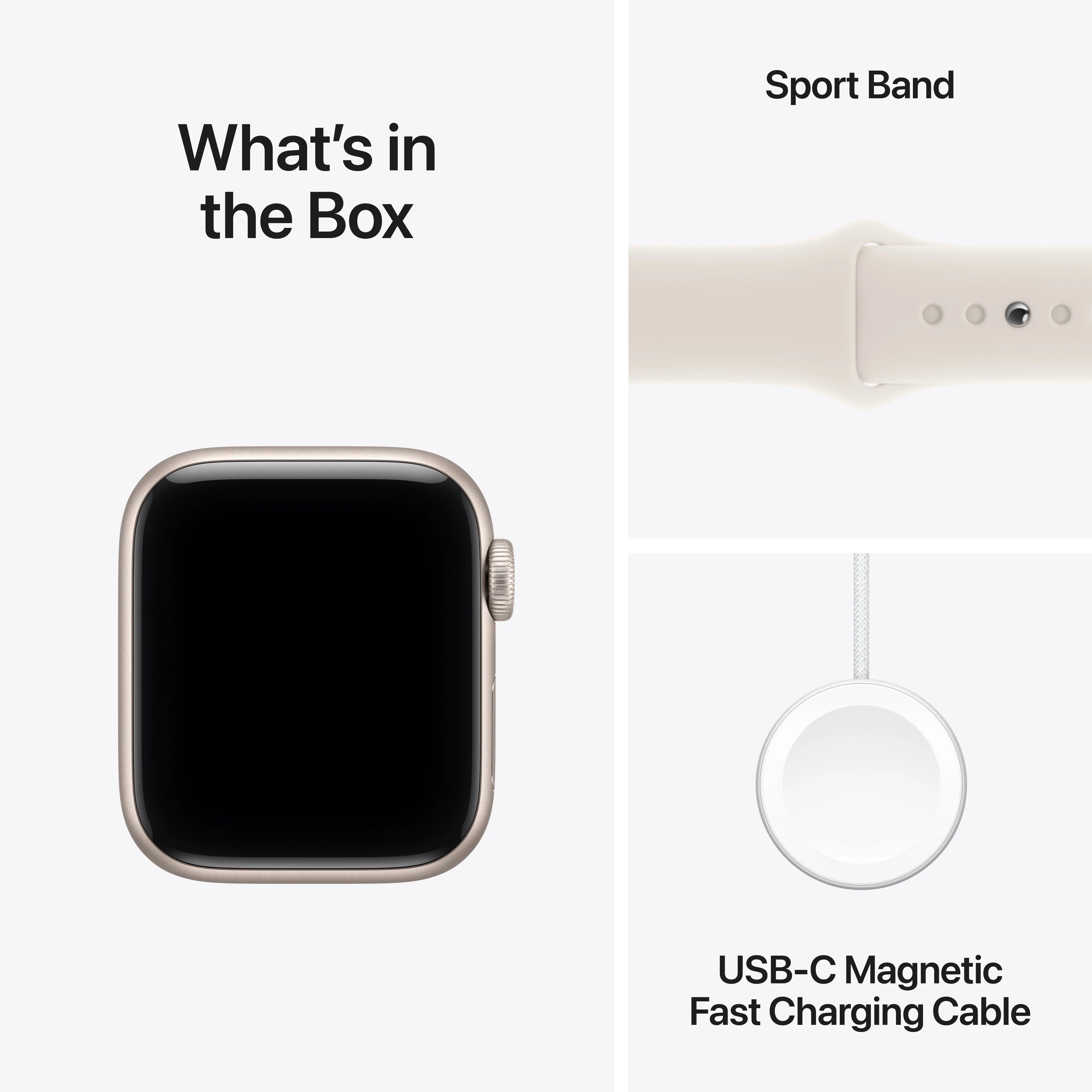 Apple Watch SE 3 GPS 40mm Starlight Aluminium Case with Starlight Sport Band - S/M - Image 8
