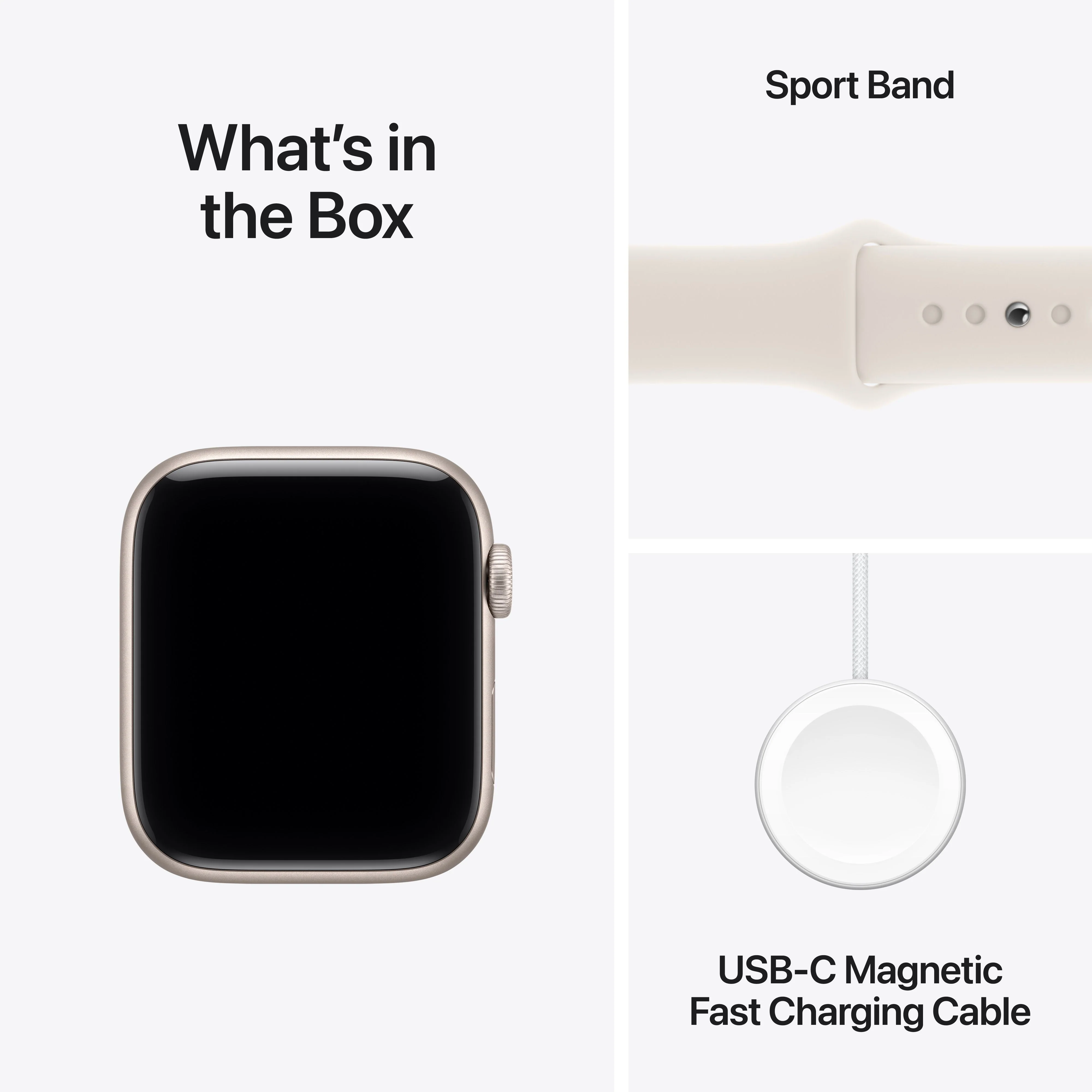 Apple Watch SE 3 GPS 44mm Starlight Aluminium Case with Starlight Sport Band - M/L - Image 8