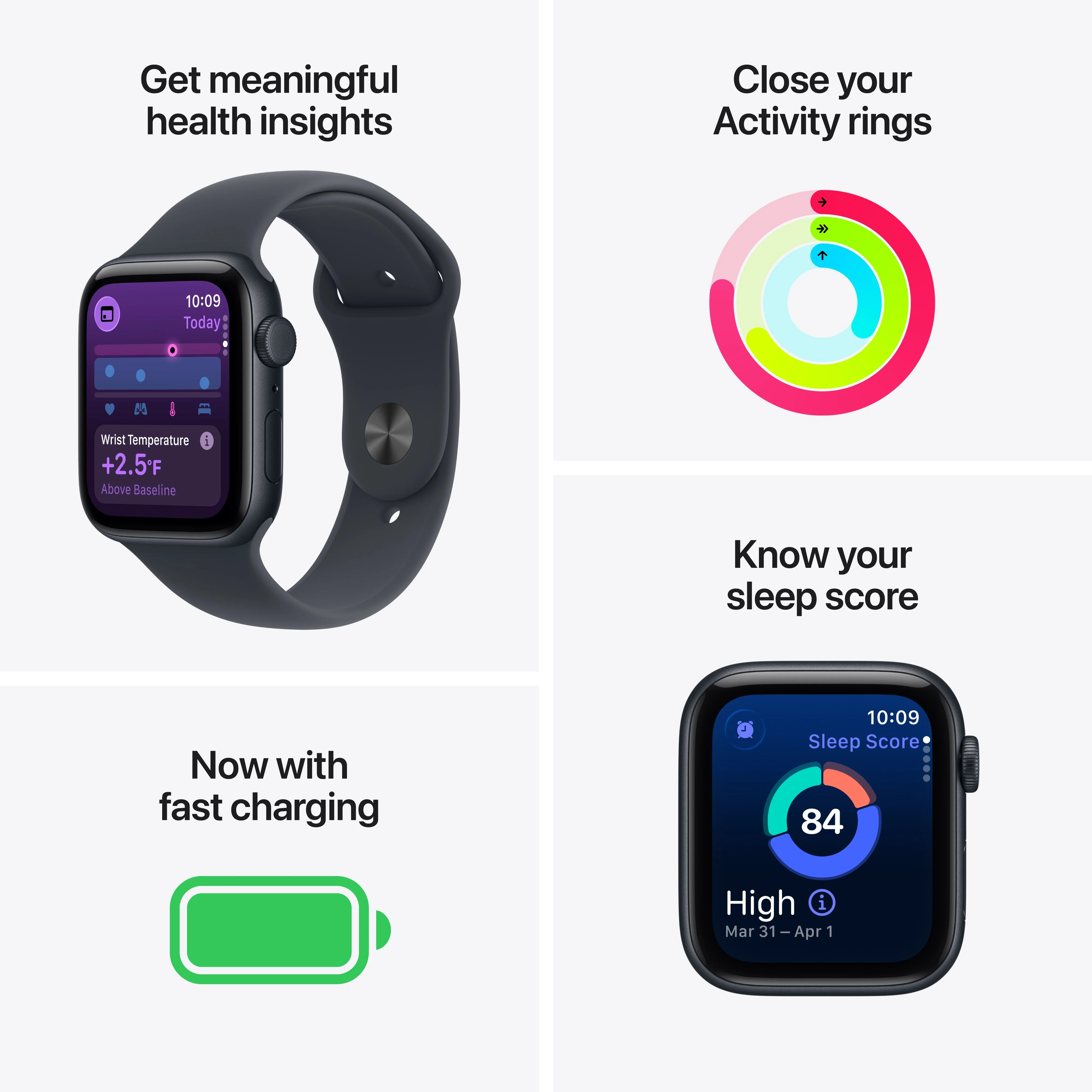 Apple Watch SE 3 GPS + Cellular 44mm Midnight Aluminium Case with Midnight Sport Band - M/L - Image 3