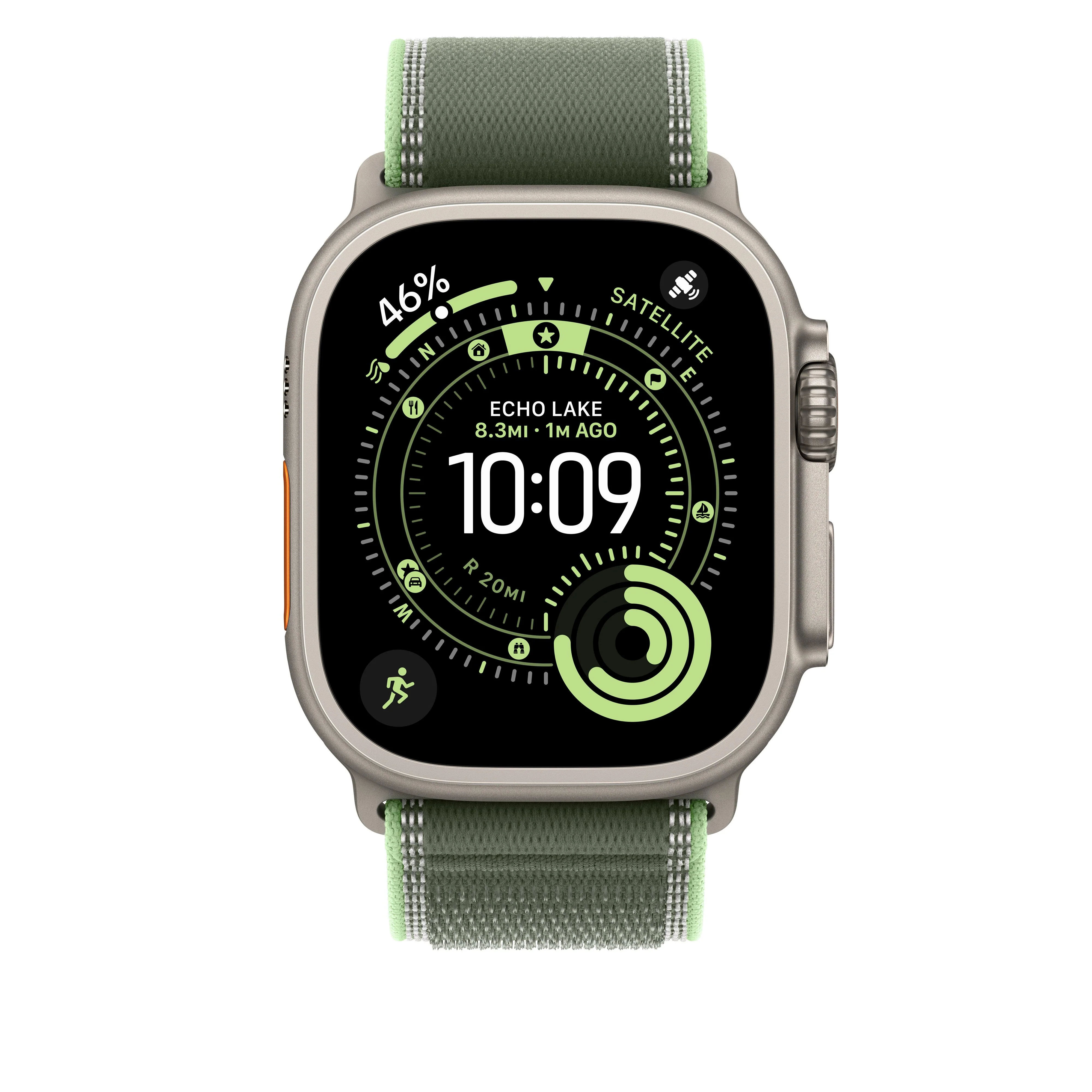 49mm Green/Neon Trail Loop – M/L - Natural Titanium Finish - Image 3
