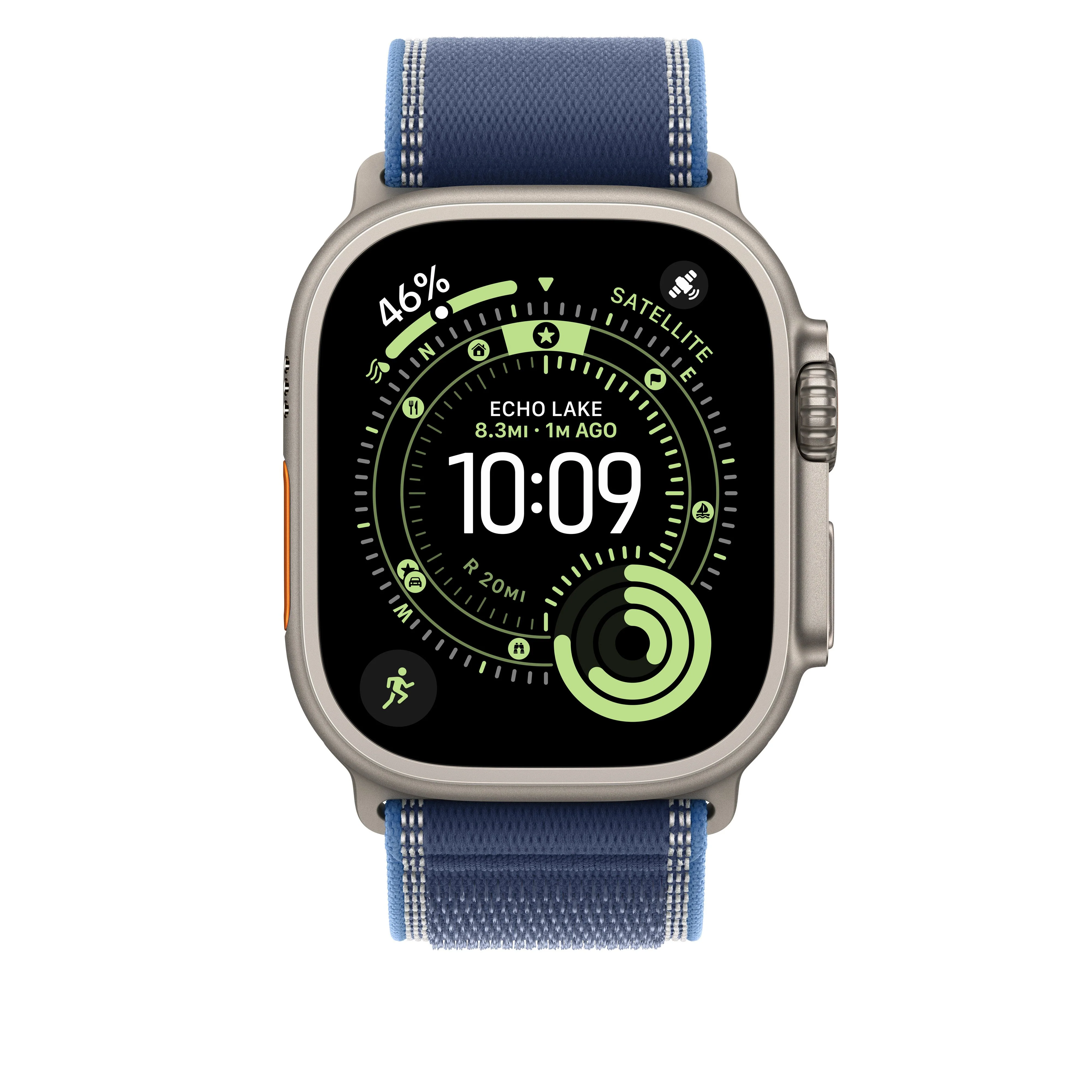 49mm Blue/Bright Blue Trail Loop – S/M - Natural Titanium Finish - Image 3