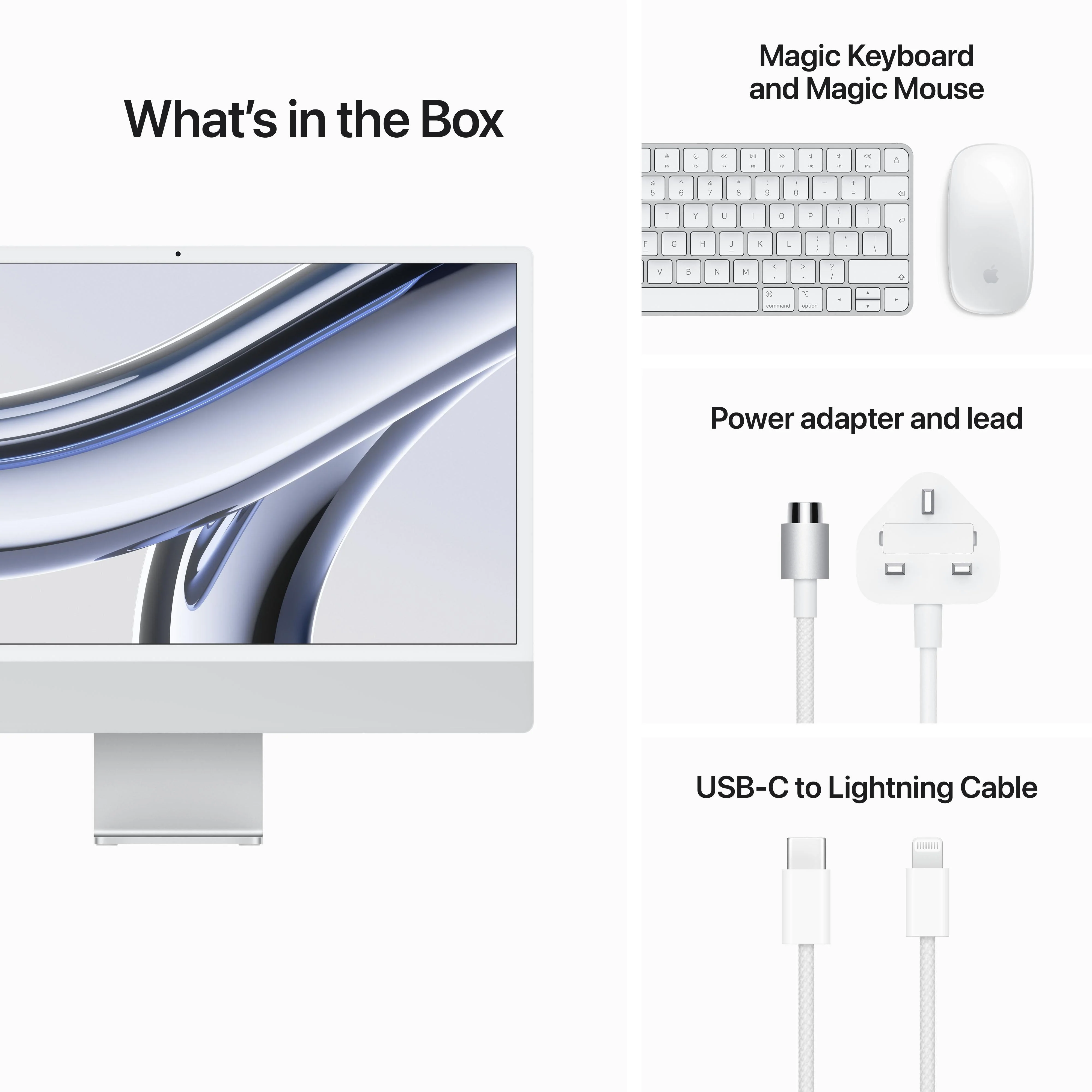 24-inch iMac with Retina 4.5K display: Apple M3 chip with 8‑core CPU and 8‑core GPU, 256GB SSD - Silver - Image 9