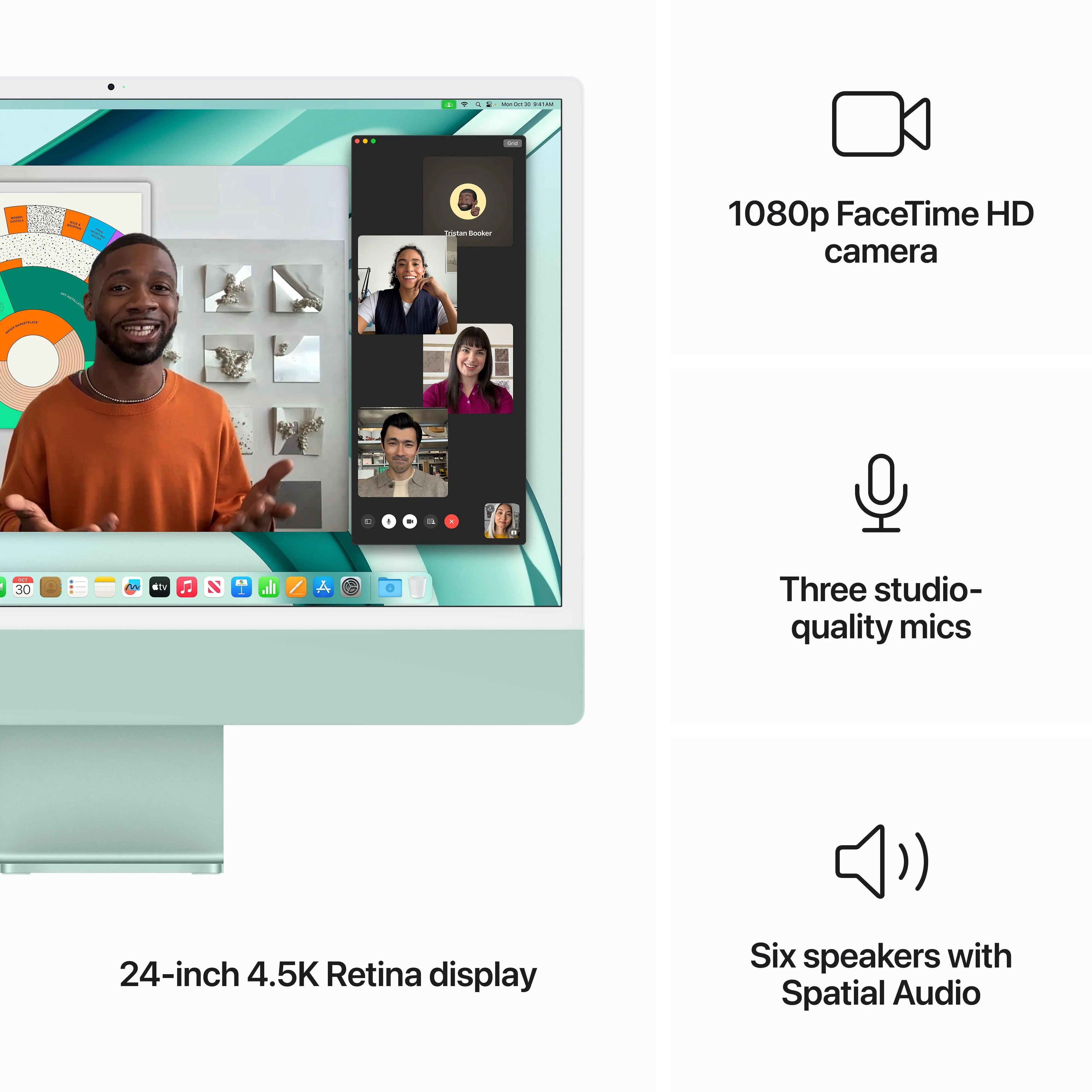 24-inch iMac with Retina 4.5K display: Apple M3 chip with 8‑core CPU and 8‑core GPU, 256GB SSD - Green - Image 5