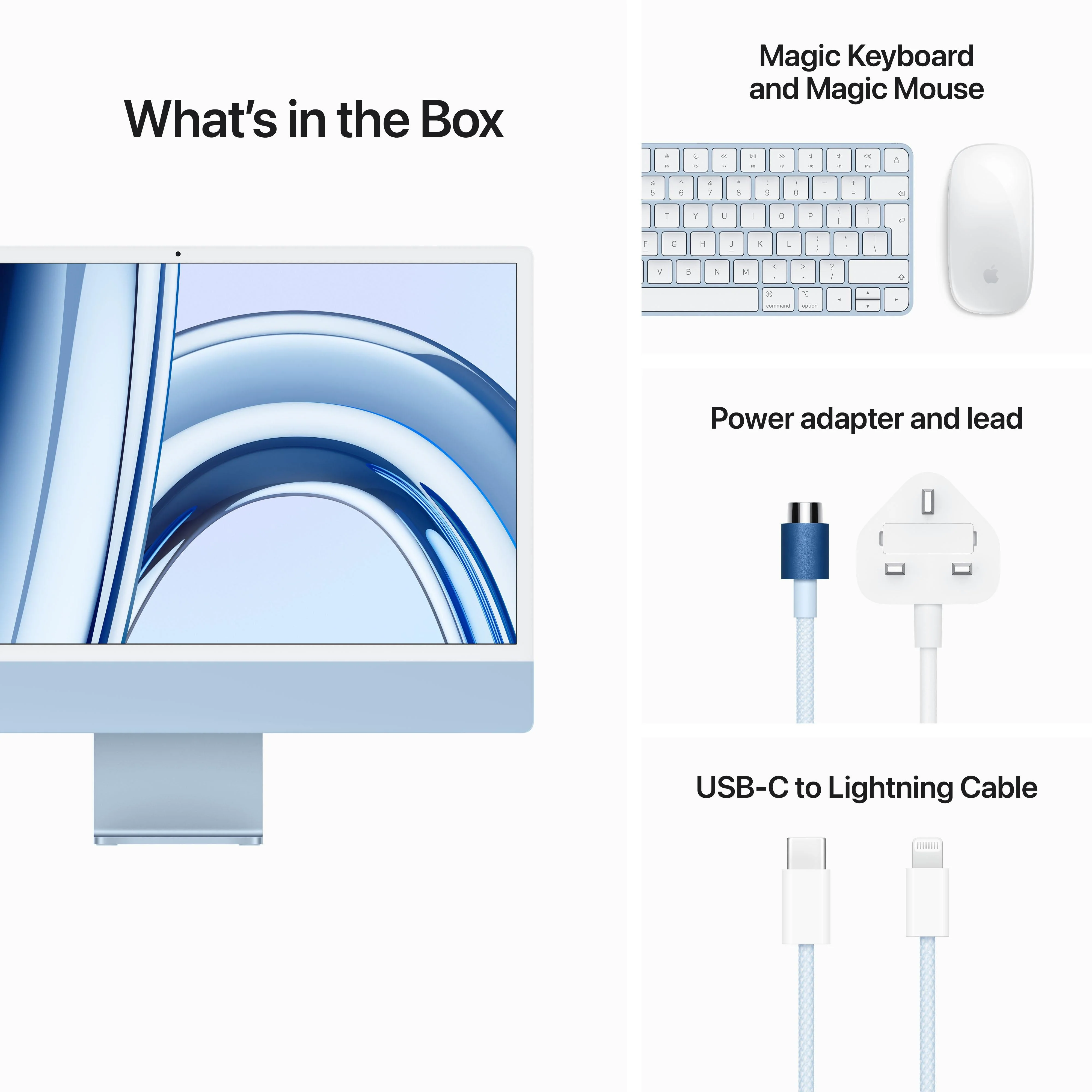 24-inch iMac with Retina 4.5K display: Apple M3 chip with 8‑core CPU and 8‑core GPU, 256GB SSD - Blue - Image 9