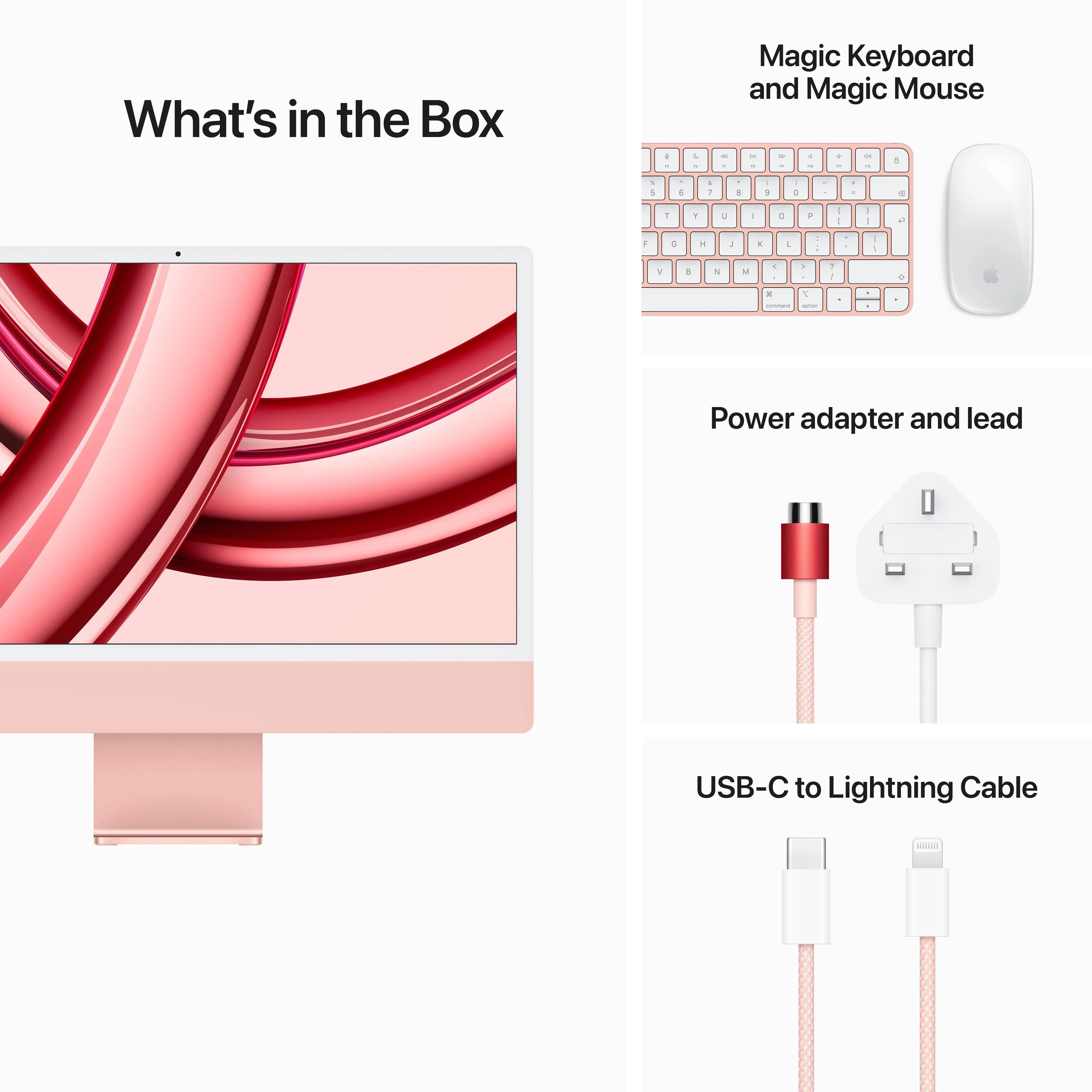 24-inch iMac with Retina 4.5K display: Apple M3 chip with 8‑core CPU and 8‑core GPU, 256GB SSD - Pink - Image 9