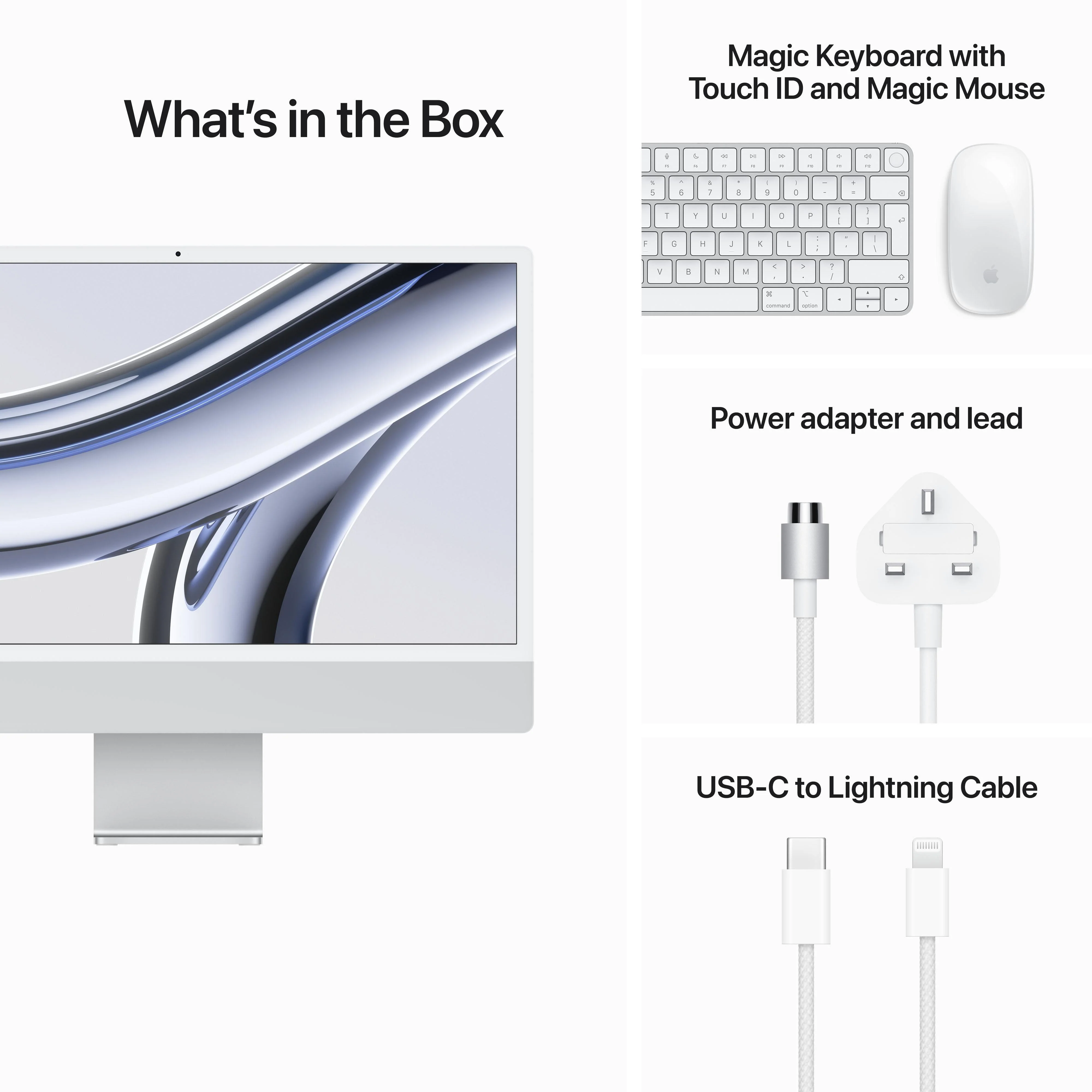 24-inch iMac with Retina 4.5K display: Apple M3 chip with 8‑core CPU and 10‑core GPU, 512GB SSD - Silver - Image 9