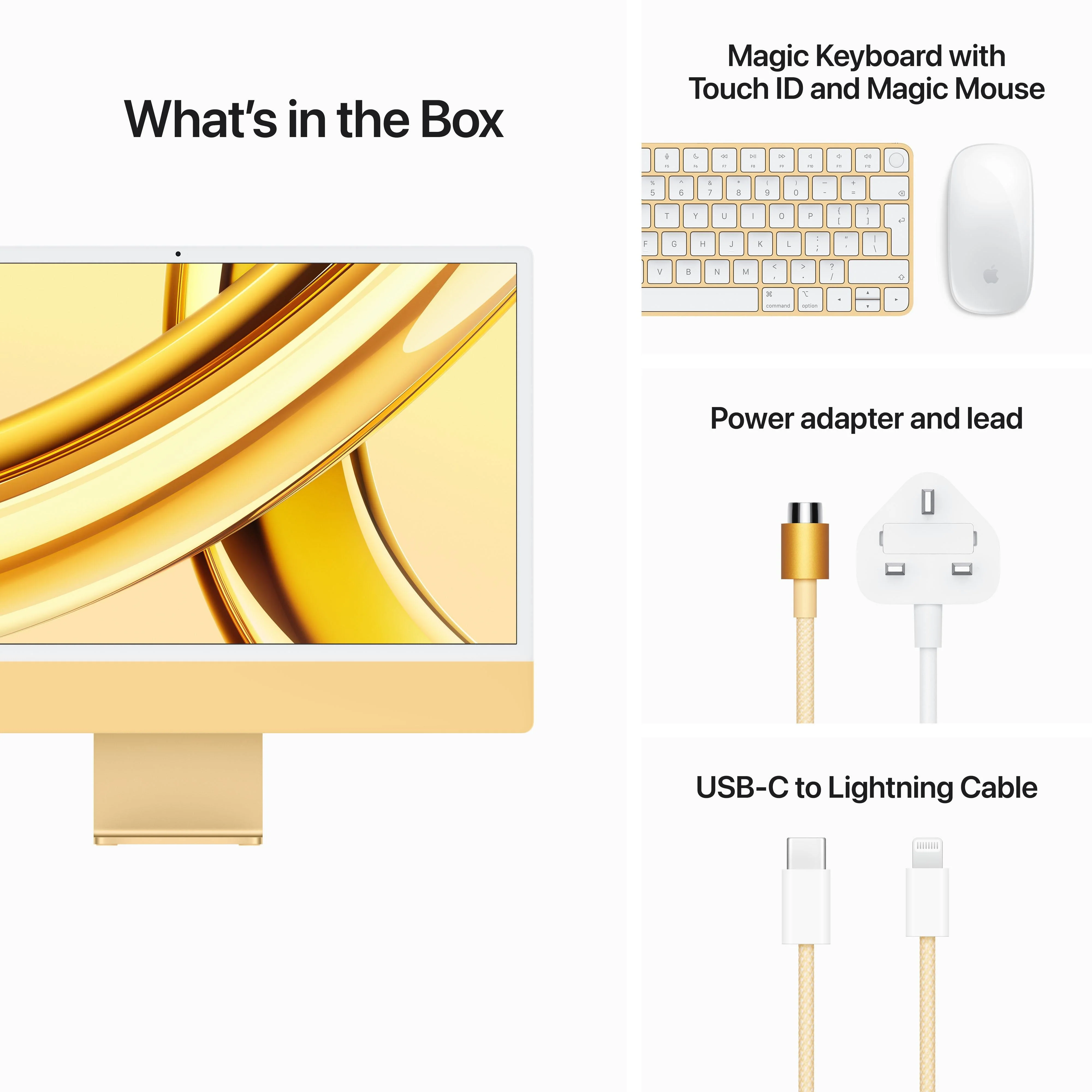 24-inch iMac with Retina 4.5K display: Apple M3 chip with 8‑core CPU and 10‑core GPU, 256GB SSD - Yellow - Image 9